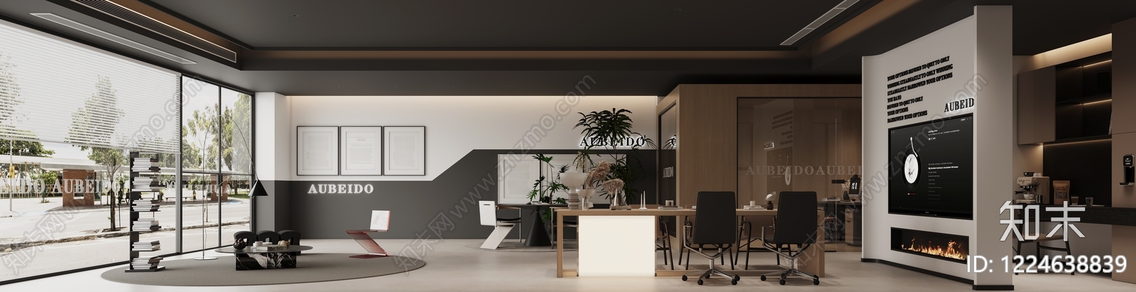 现代简约办公大厅3D模型下载【ID:1224638839】
