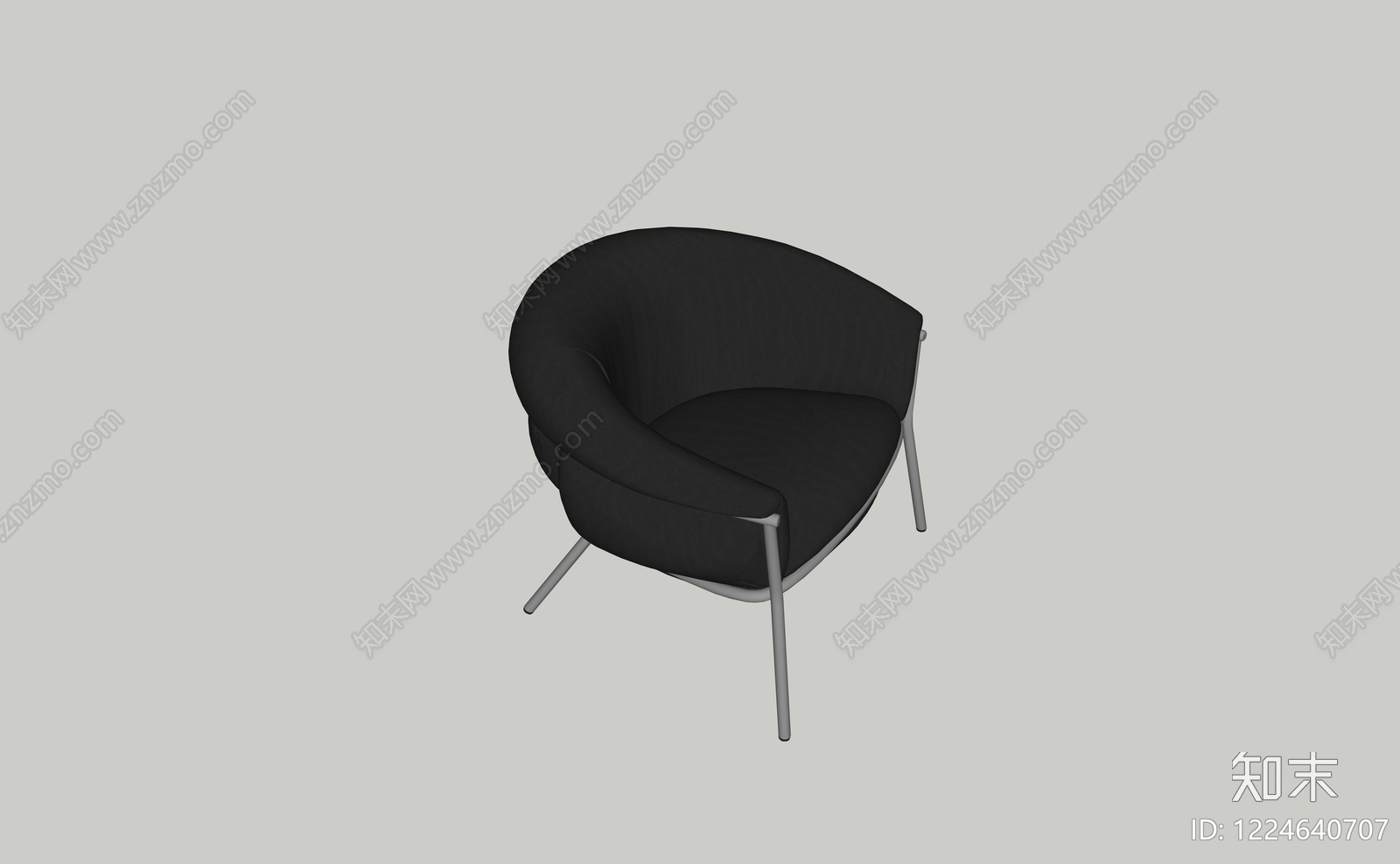 意式极简休闲椅3D模型下载【ID:1224640707】