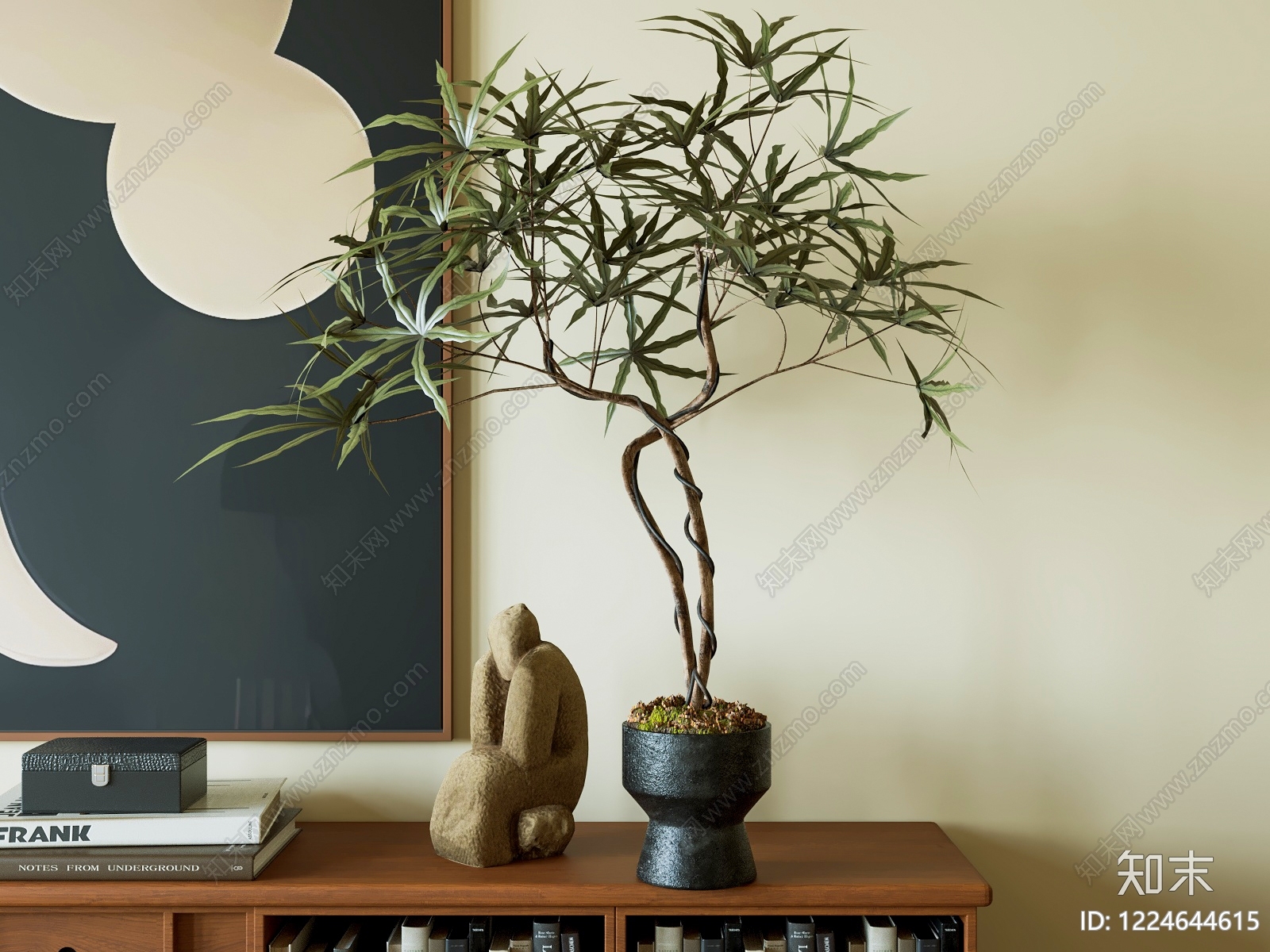 侘寂绿植摆件SU模型下载【ID:1224644615】