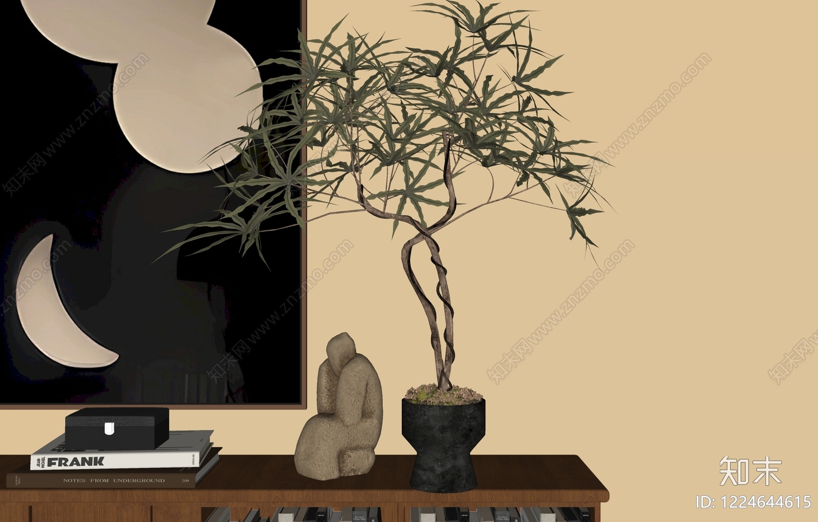 侘寂绿植摆件SU模型下载【ID:1224644615】