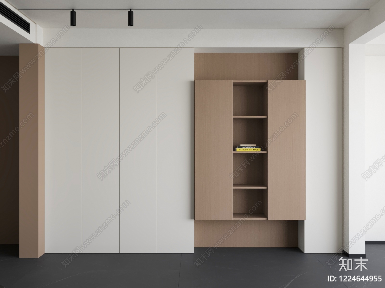 极简书柜3D模型下载【ID:1224644955】