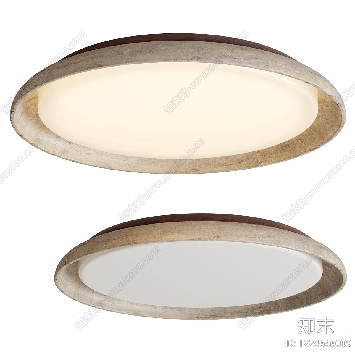 侘寂吸顶灯3D模型下载【ID:1224646009】