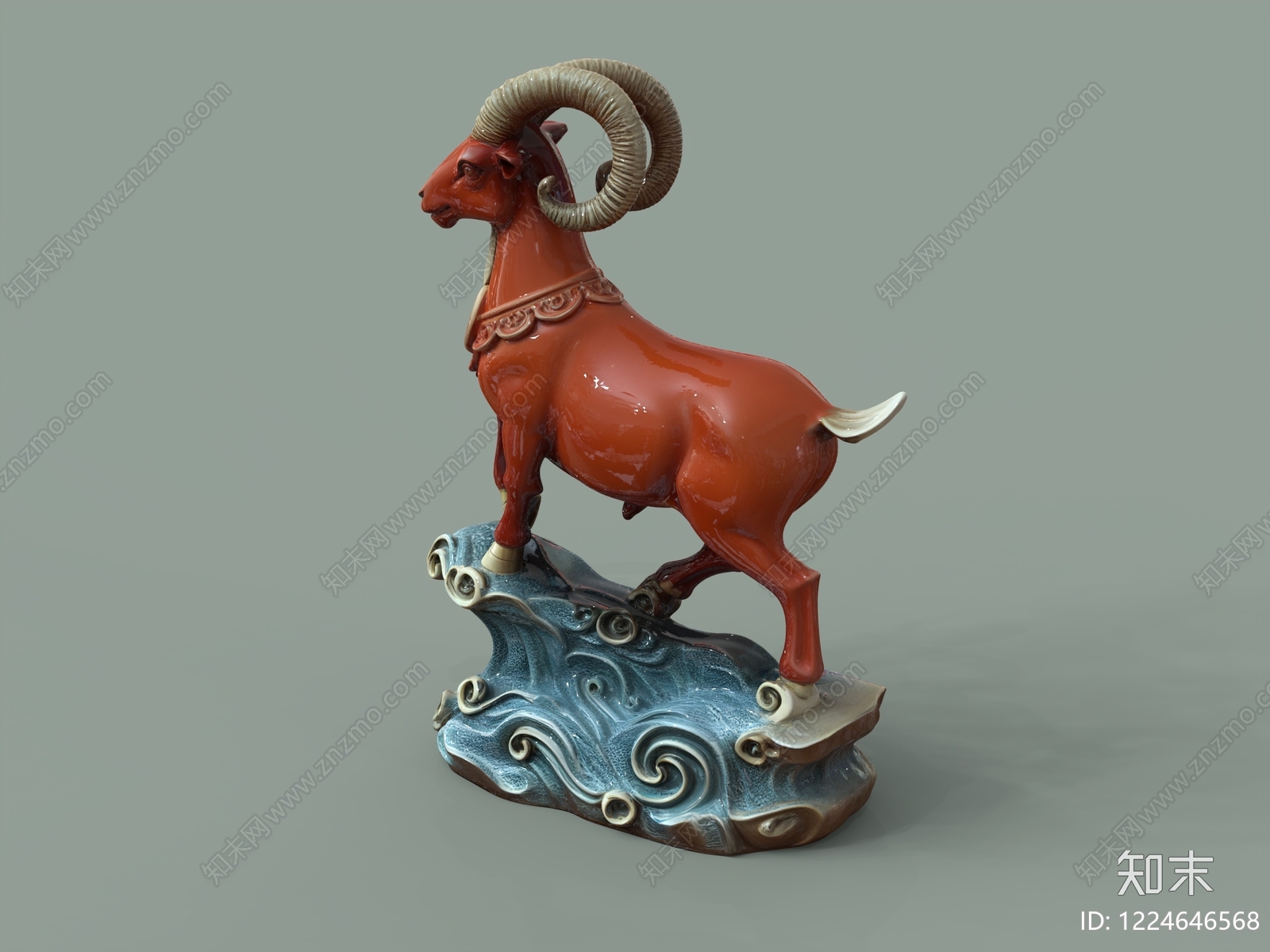 中式雕塑摆件3D模型下载【ID:1224646568】
