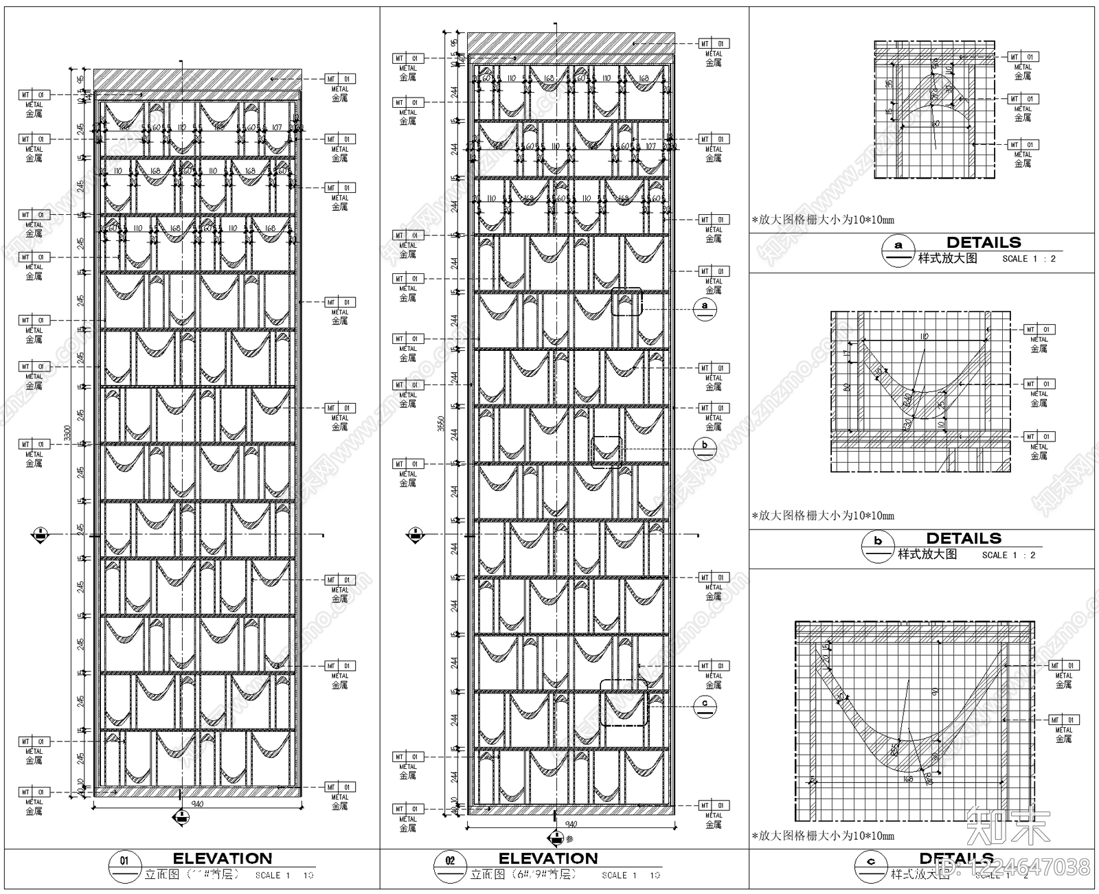 屏风隔断cad施工图下载【ID:1224647038】