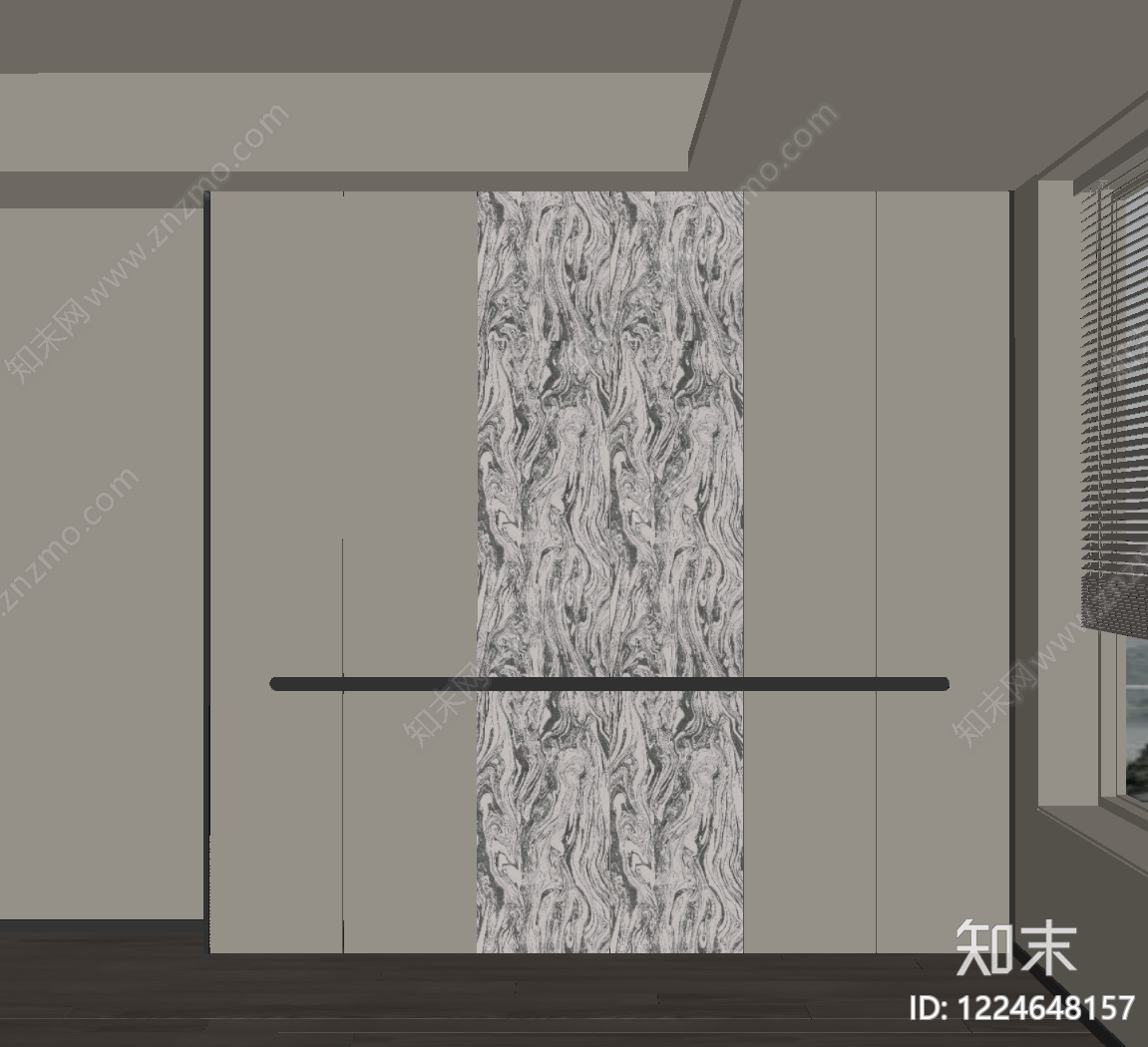 极简衣柜SU模型下载【ID:1224648157】