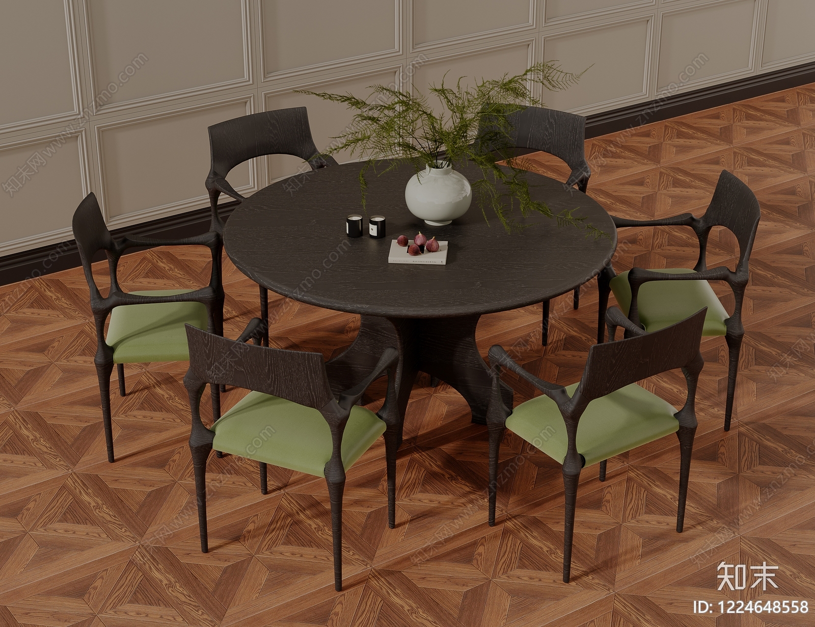 现代餐桌椅3D模型下载【ID:1224648558】