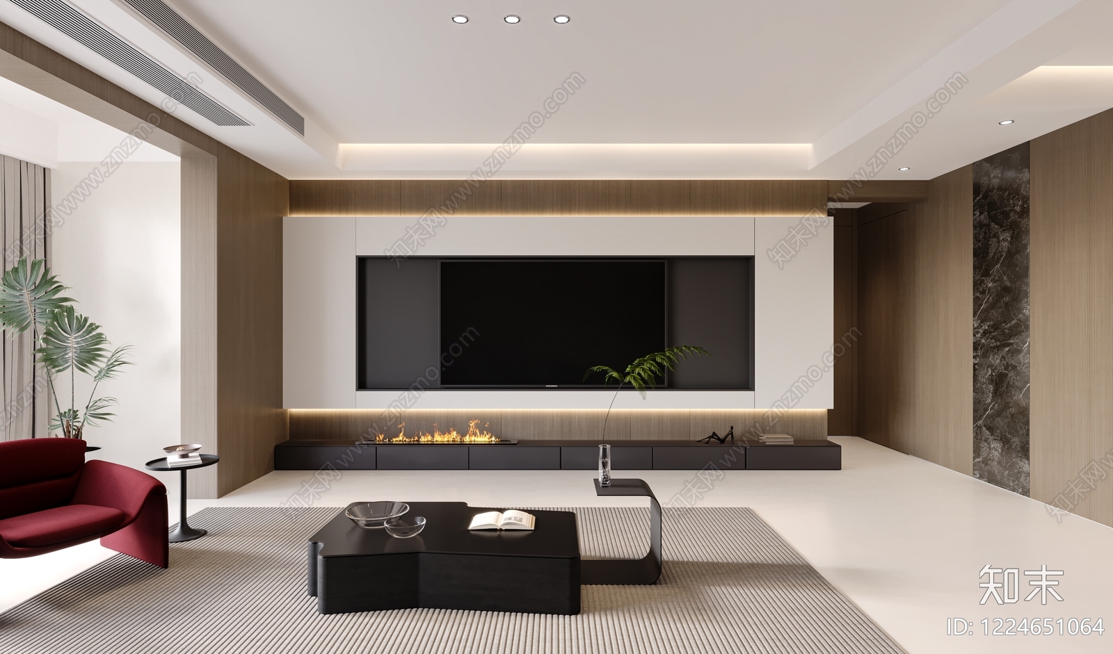 意式极简家居客厅3D模型下载【ID:1224651064】