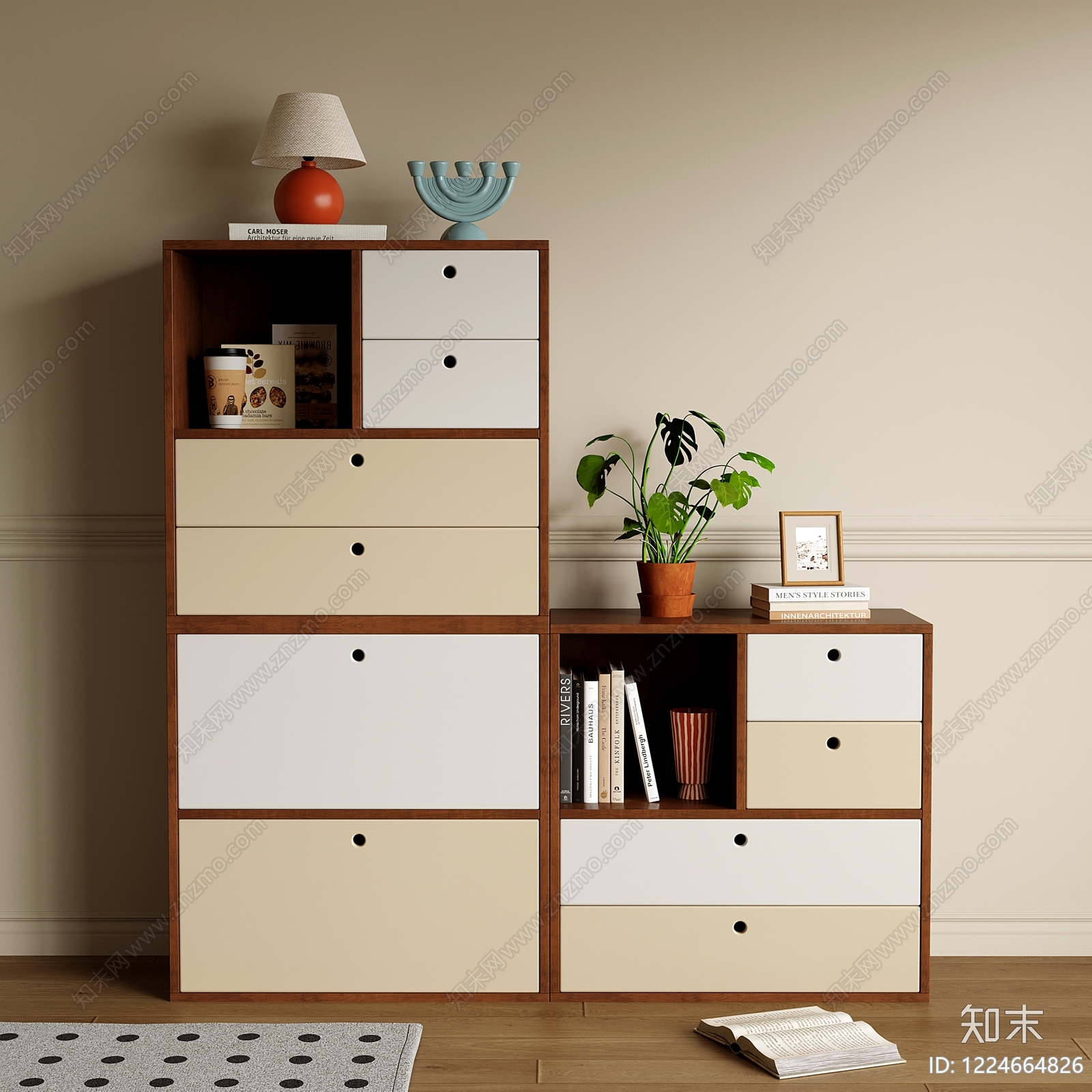 现代简约储物柜SU模型下载【ID:1224664826】