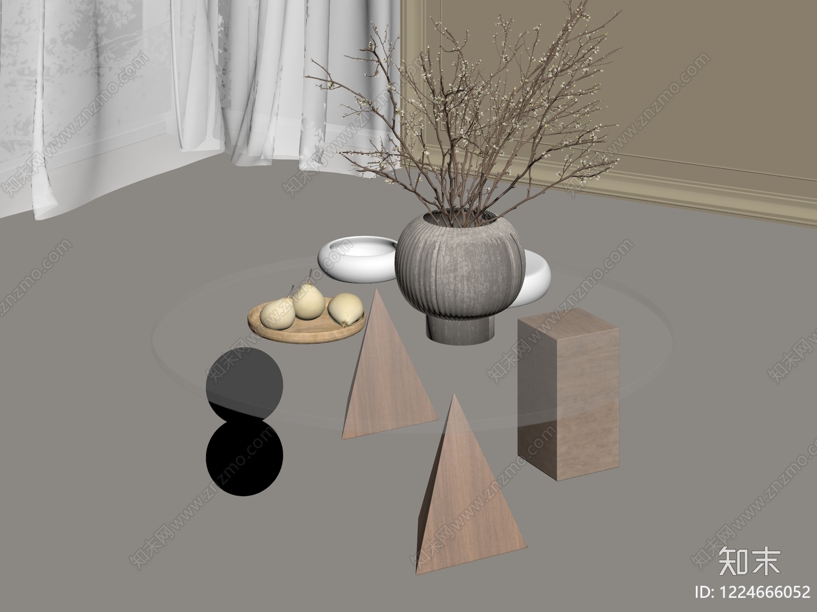 现代茶几SU模型下载【ID:1224666052】