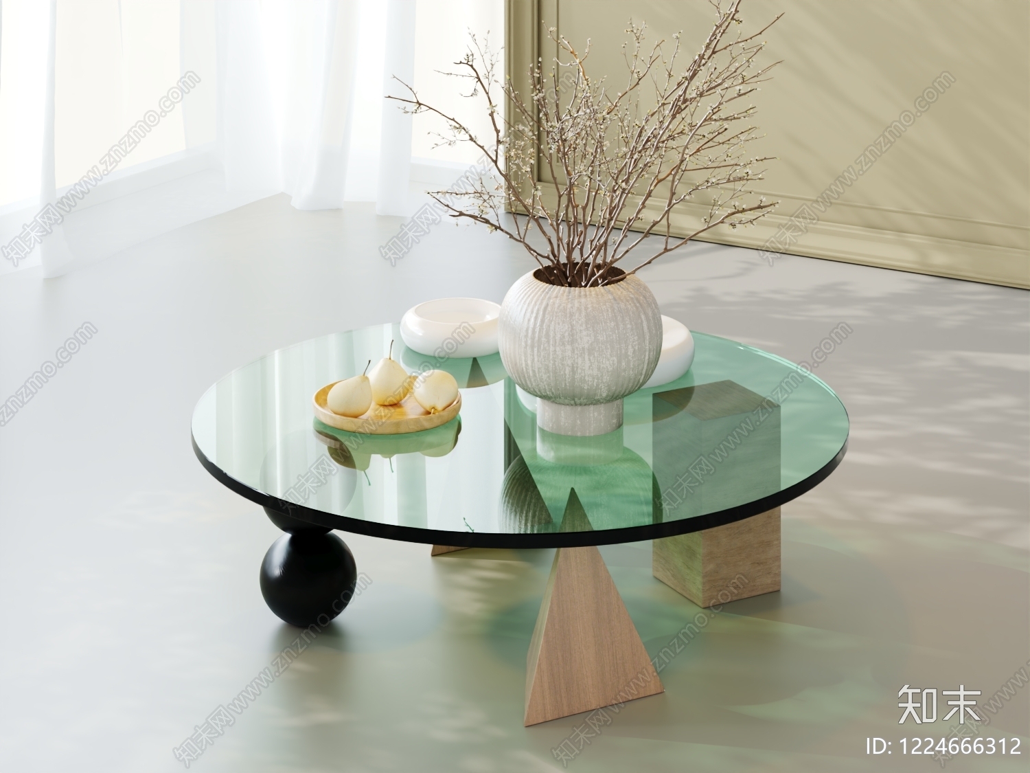 现代茶几3D模型下载【ID:1224666312】