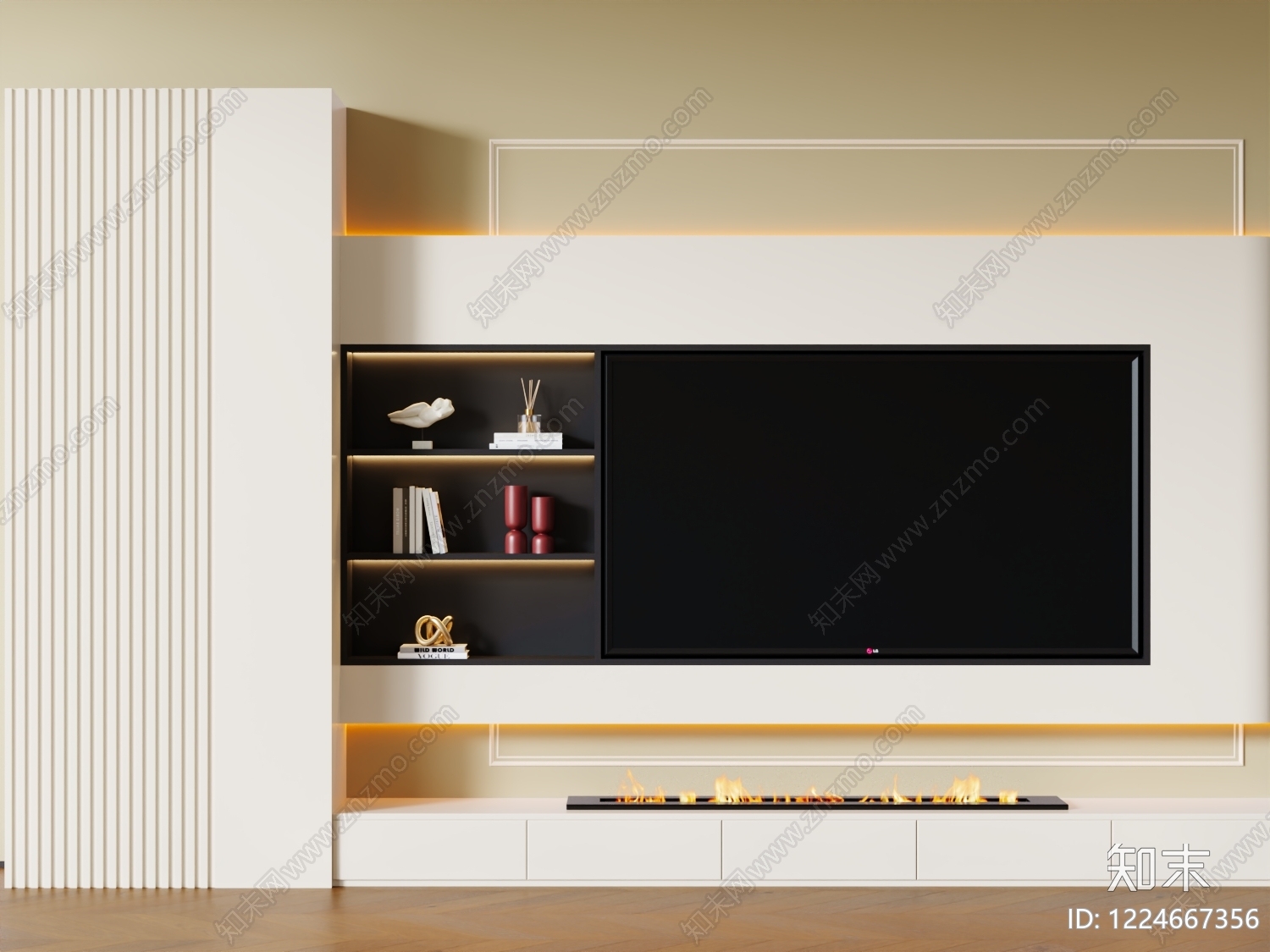 现代简约电视柜SU模型草图
