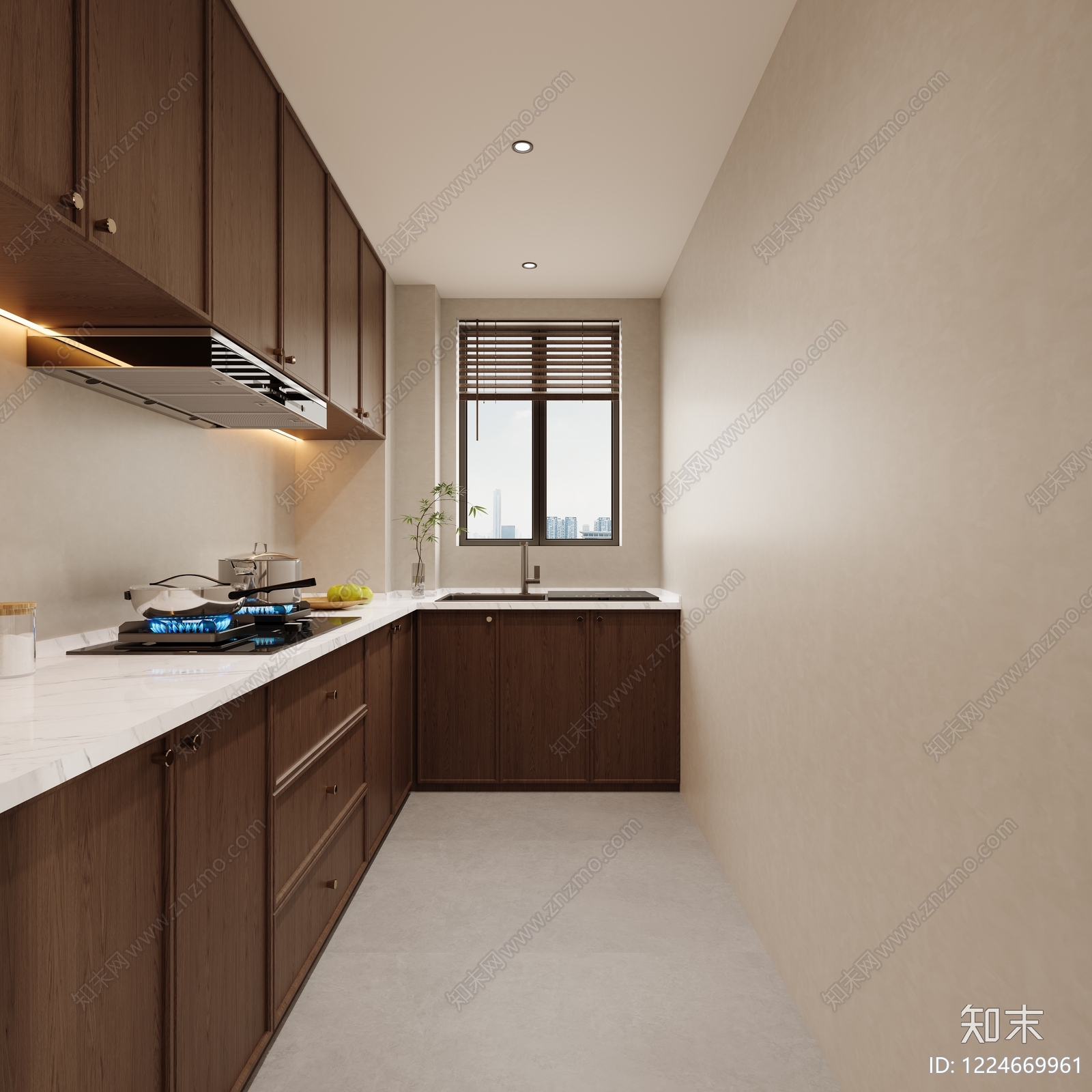 中古风封闭式厨房3D模型下载【ID:1224669961】
