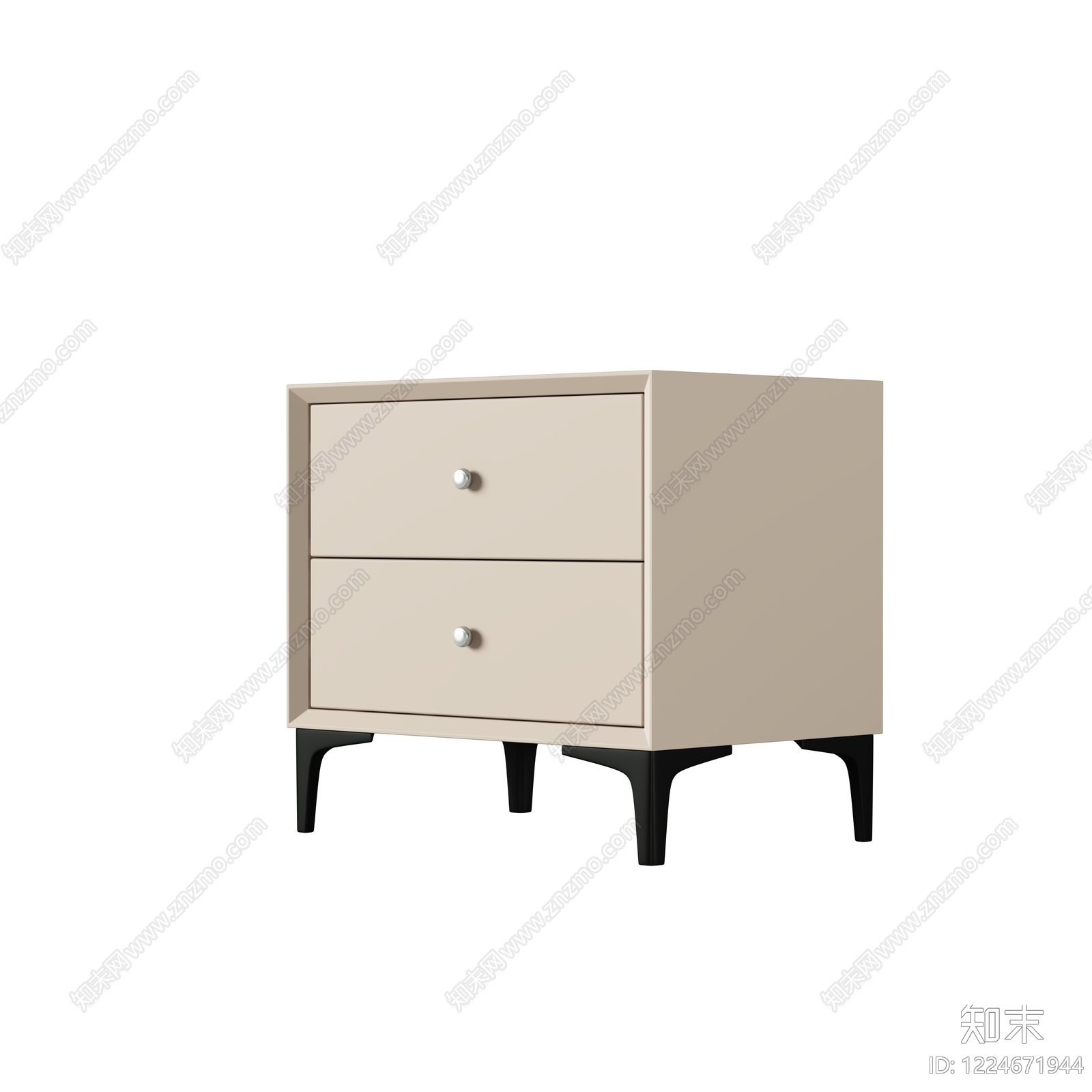 奶油风床头柜3D模型下载【ID:1224671944】