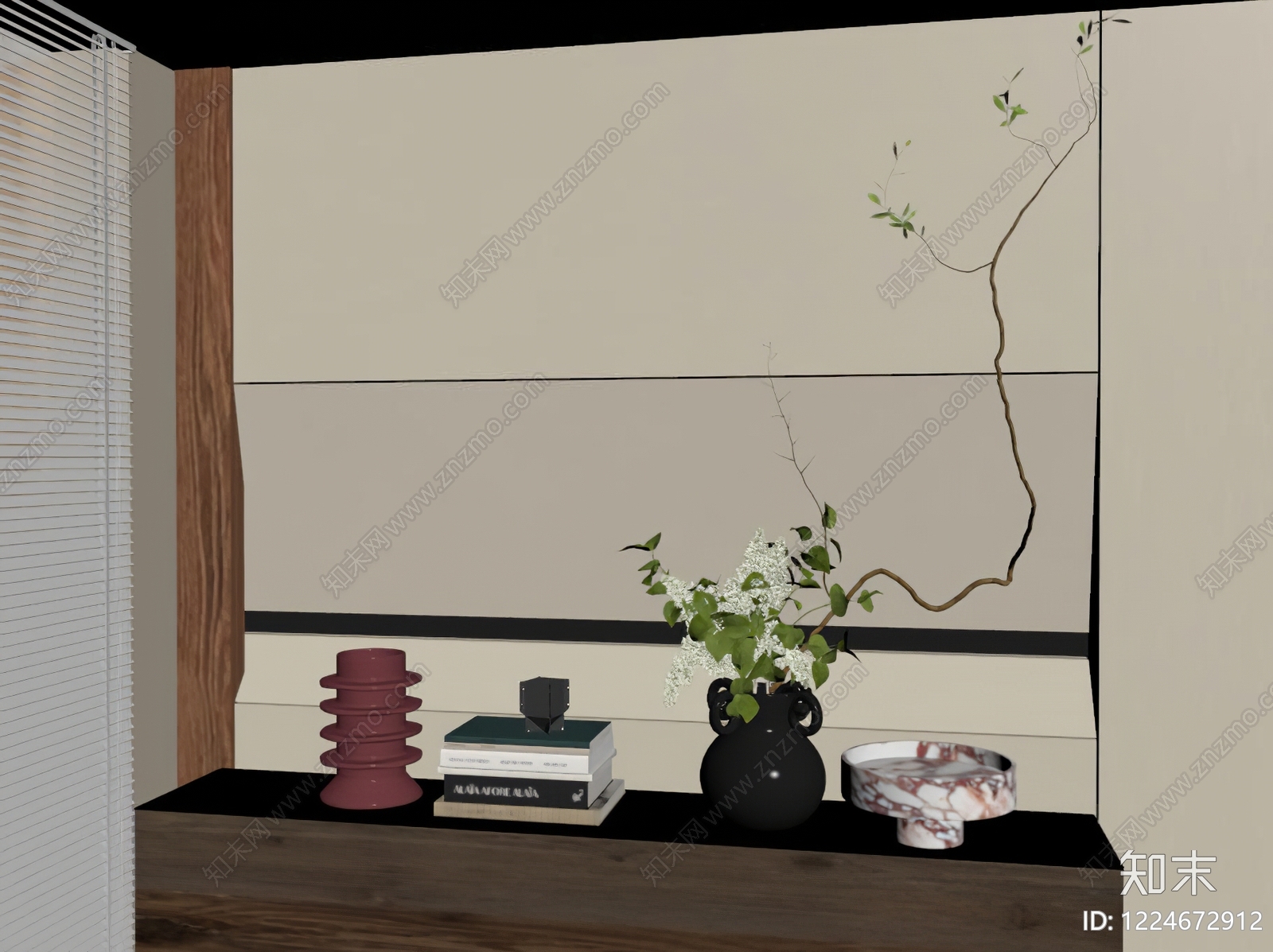 奶油风摆件组合SU模型下载【ID:1224672912】