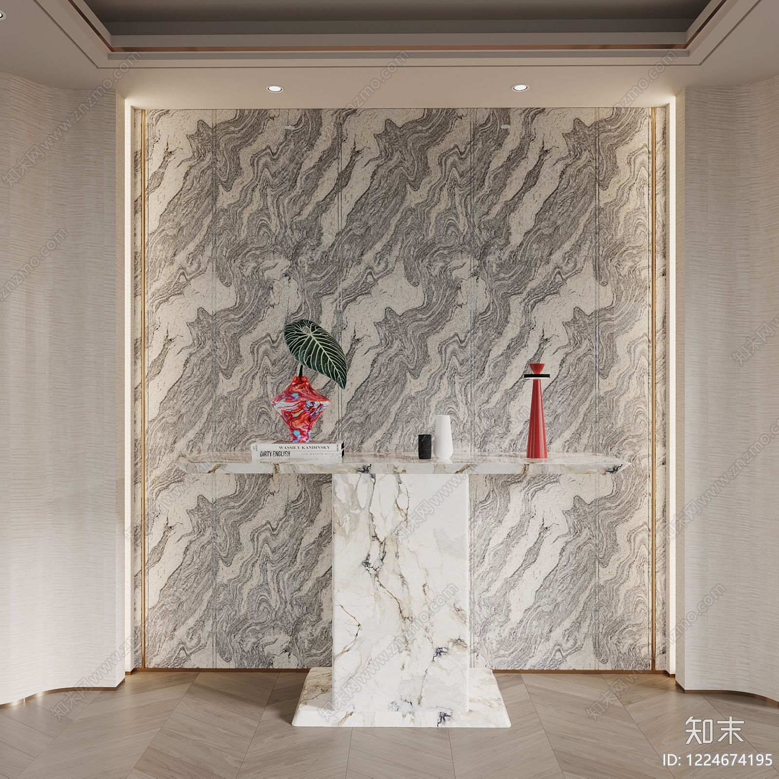 轻奢玄关SU模型下载【ID:1224674195】