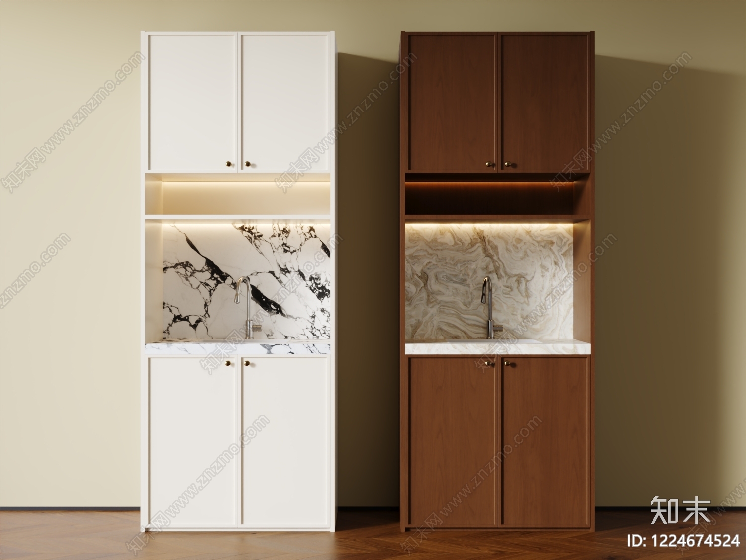 现代简约餐边柜SU模型下载【ID:1224674524】