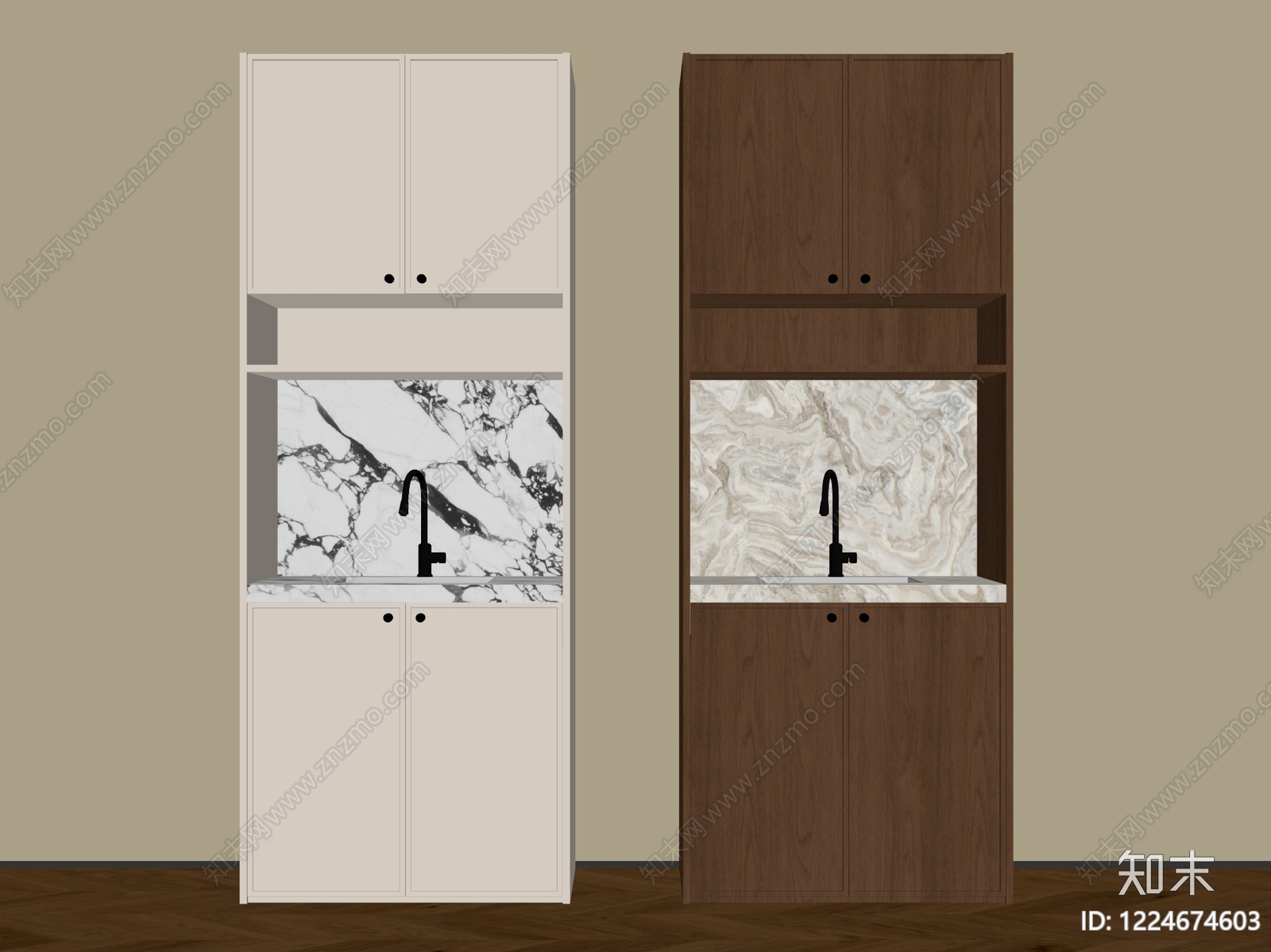 现代简约餐边柜3D模型下载【ID:1224674603】