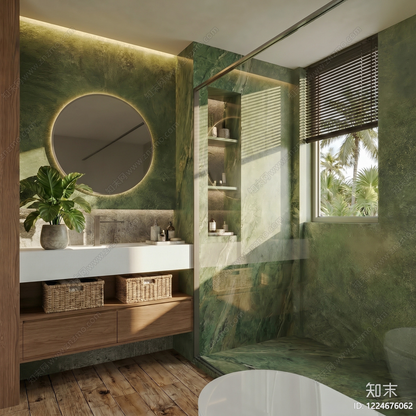 轻奢酒店卫生间3D模型下载【ID:1224676062】
