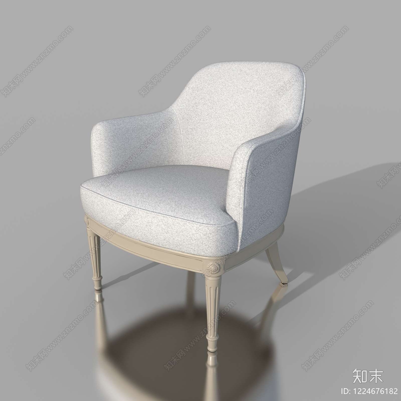 奶油风休闲椅3D模型下载【ID:1224676182】