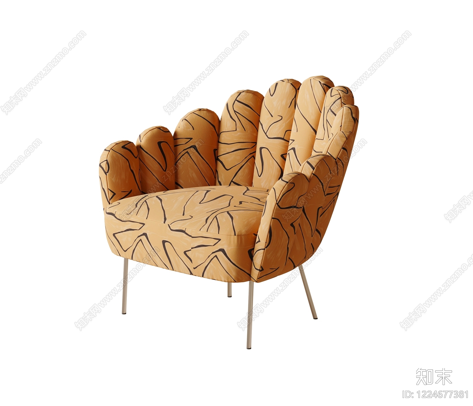 孟菲斯休闲椅3D模型下载【ID:1224677381】
