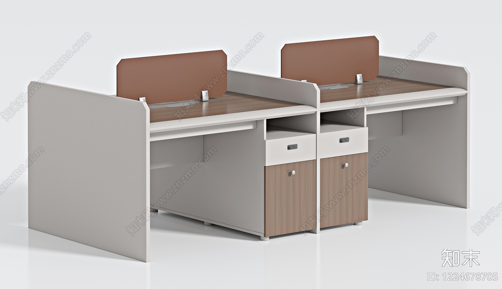 现代简约办公桌3D模型下载【ID:1224678705】