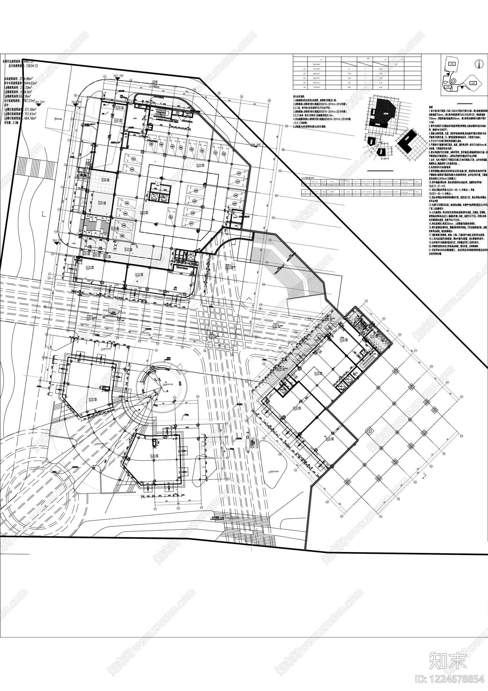 办公楼建筑cad施工图下载【ID:1224678854】