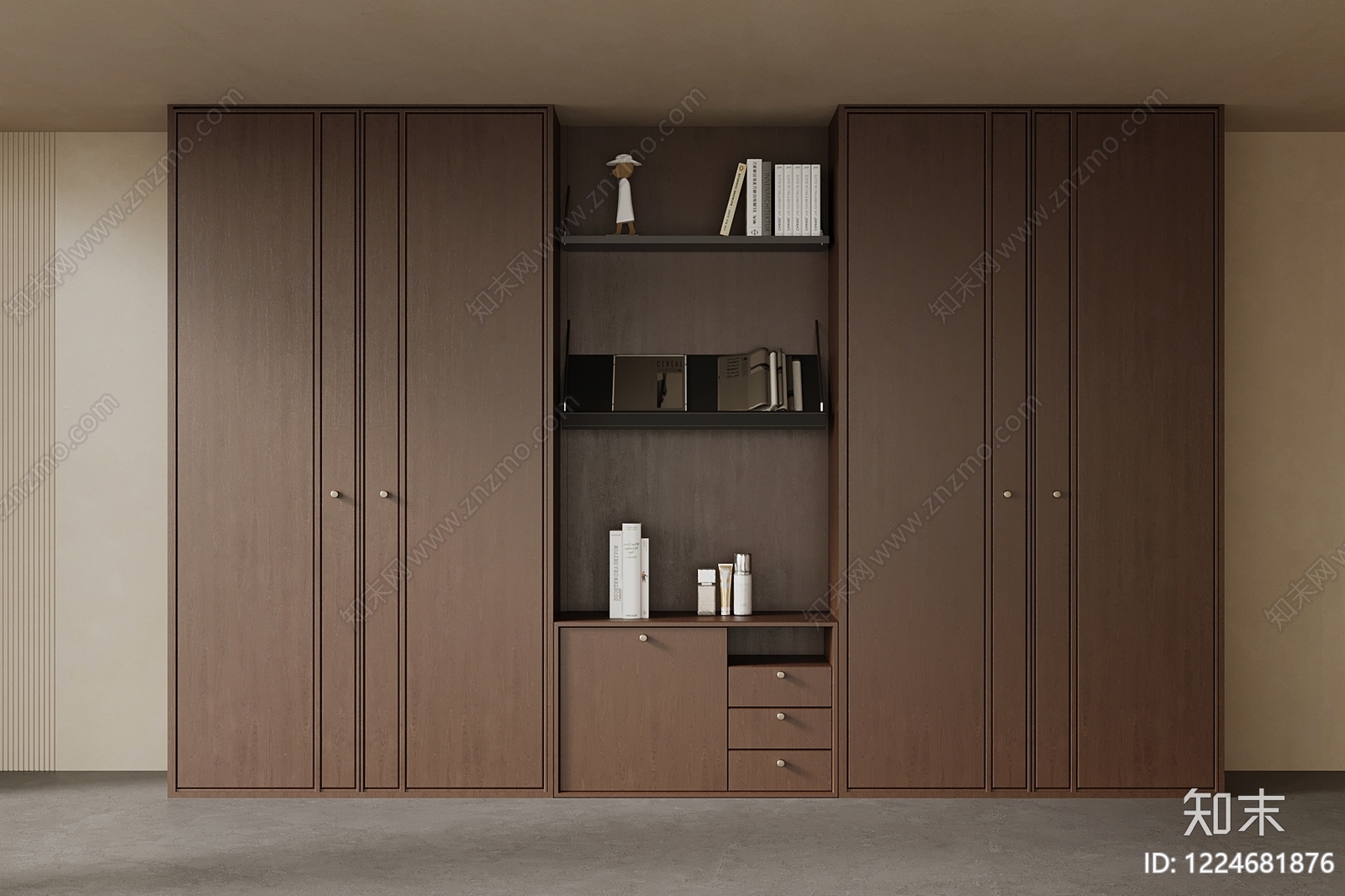 中古风书柜SU模型下载【ID:1224681876】