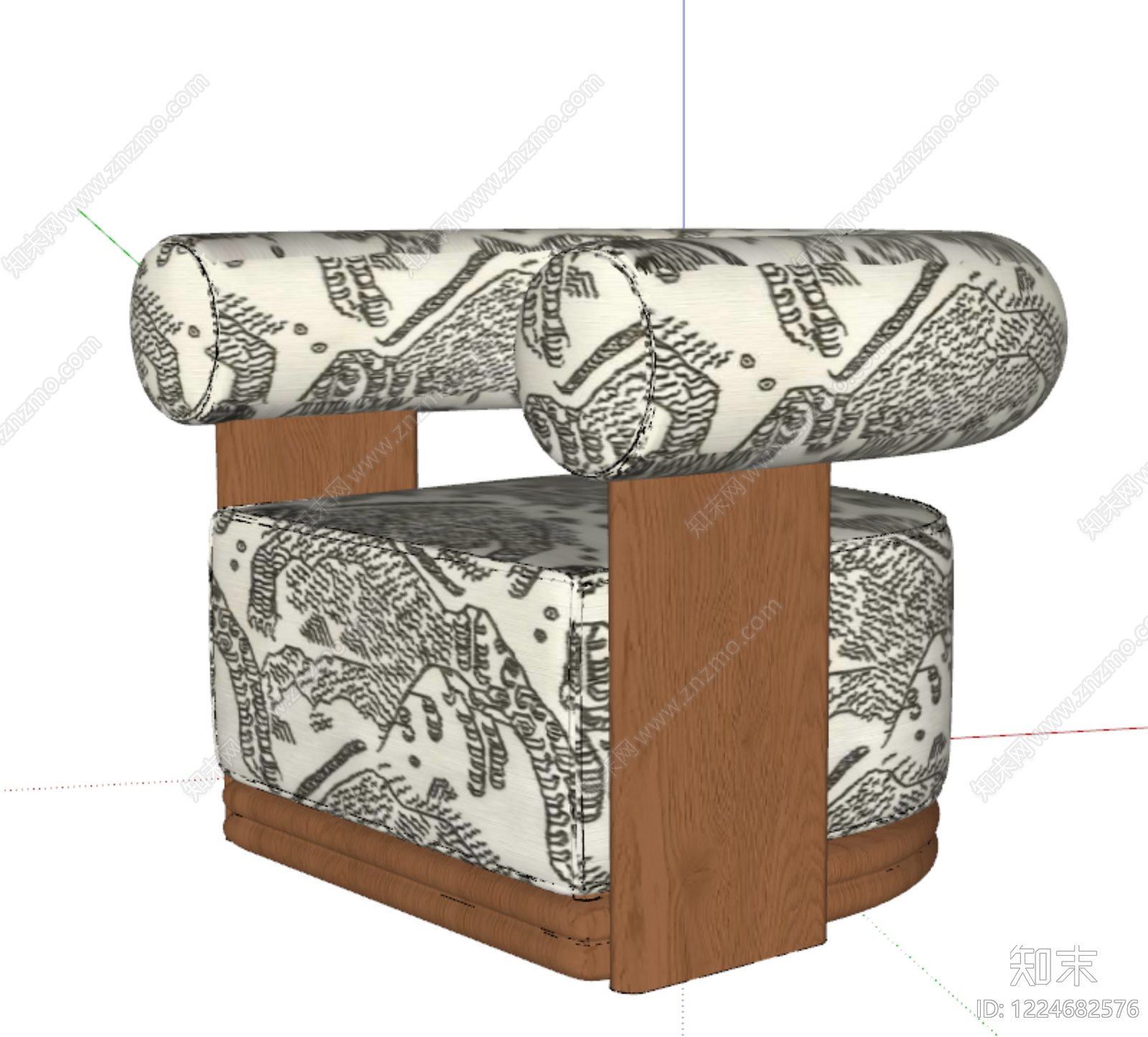 中古风单人沙发SU模型下载【ID:1224682576】