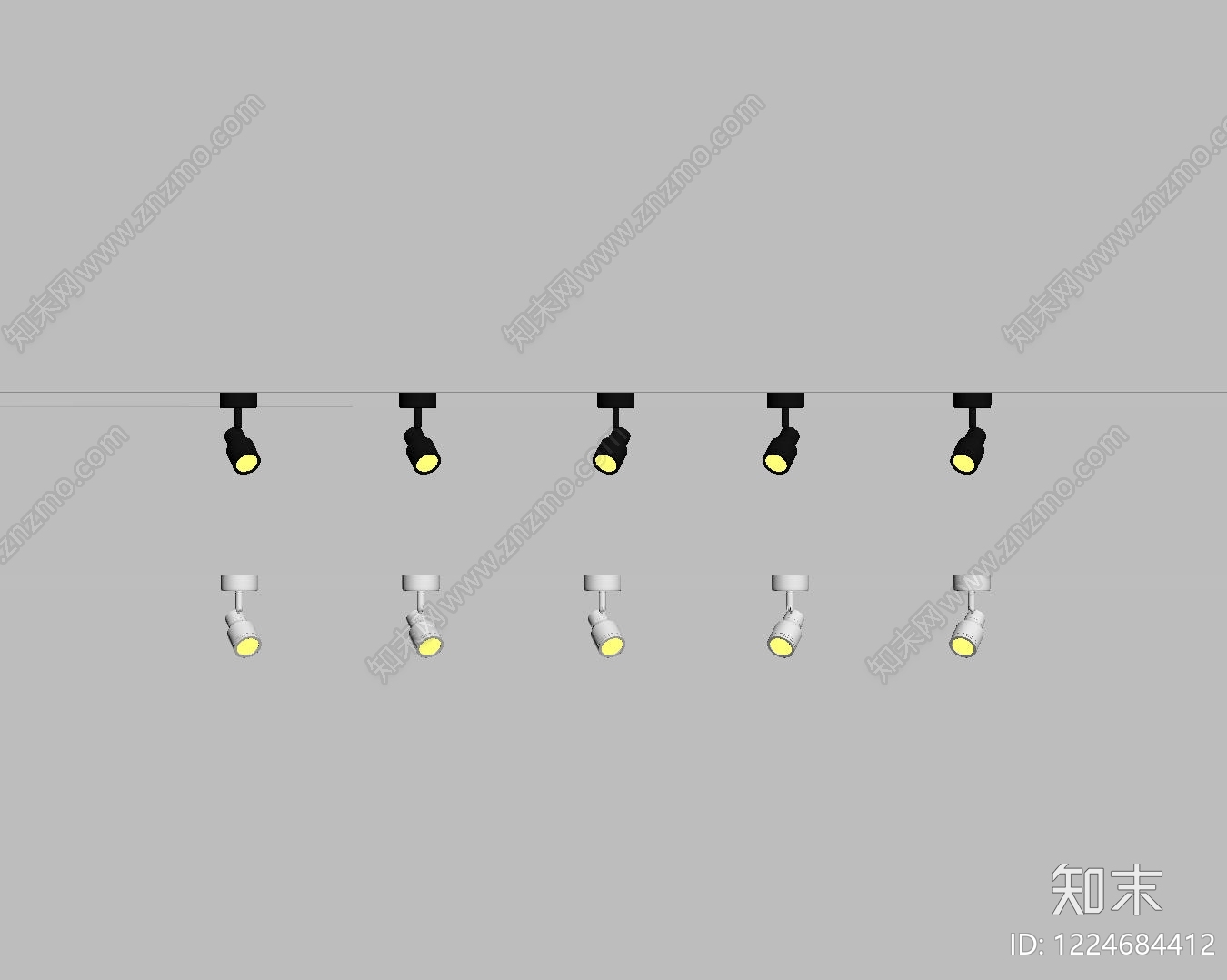极简筒灯射灯SU模型下载【ID:1224684412】
