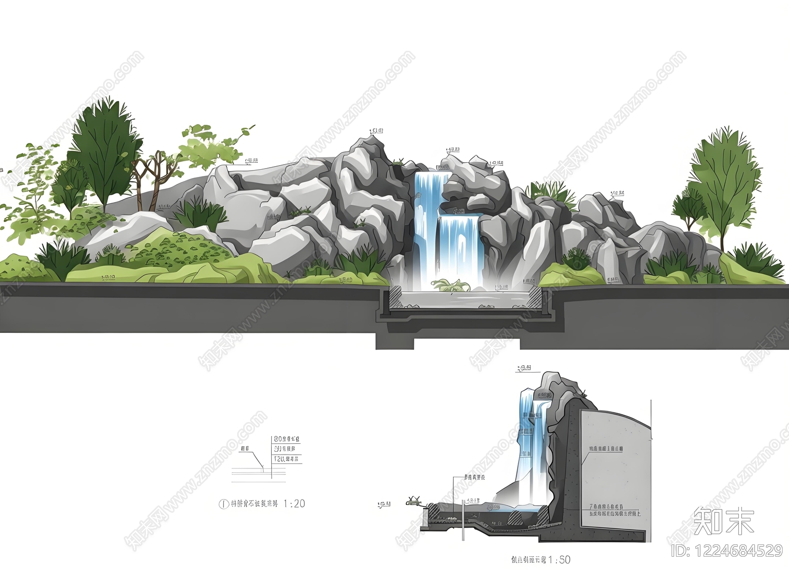 假山水景图库CAD图纸