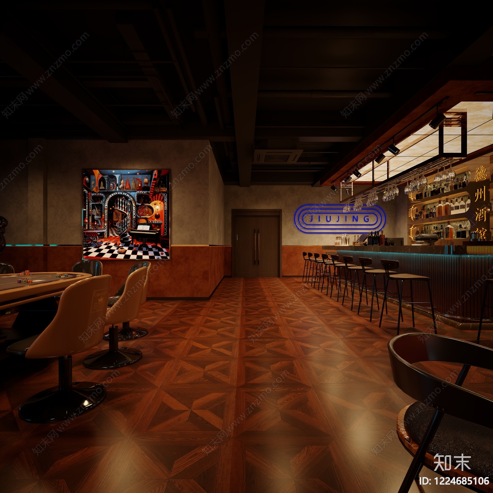 复古工业风酒馆3D模型下载【ID:1224685106】
