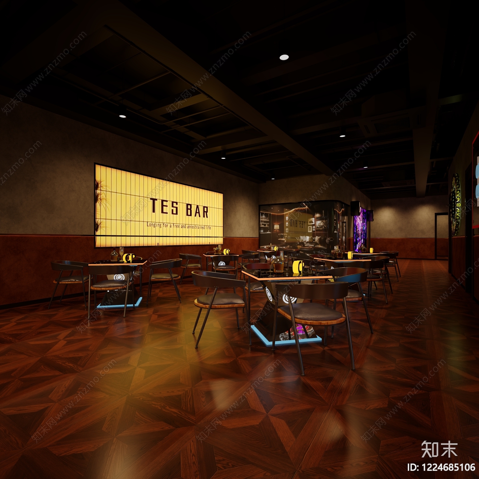 复古工业风酒馆3D模型下载【ID:1224685106】