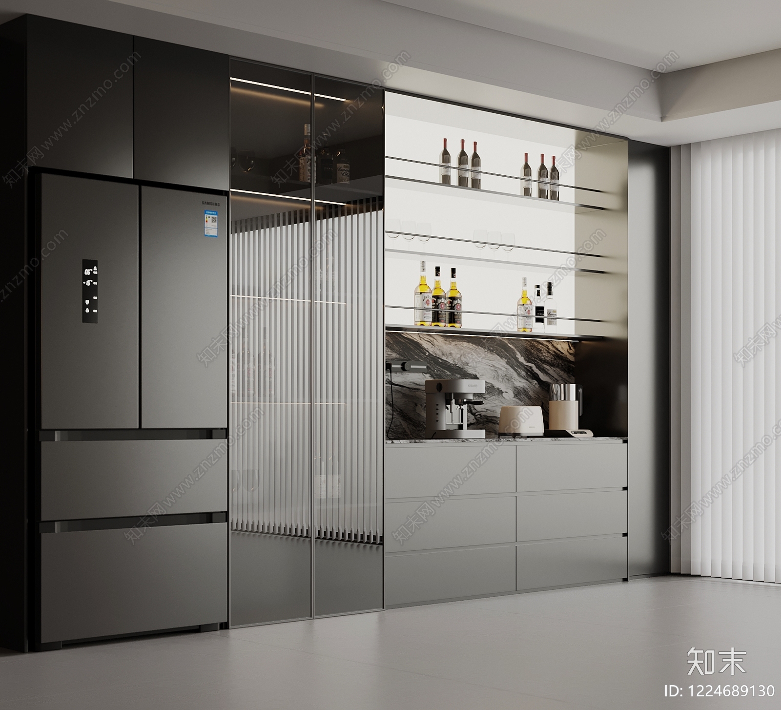 意式极简酒柜3D模型下载【ID:1224689130】