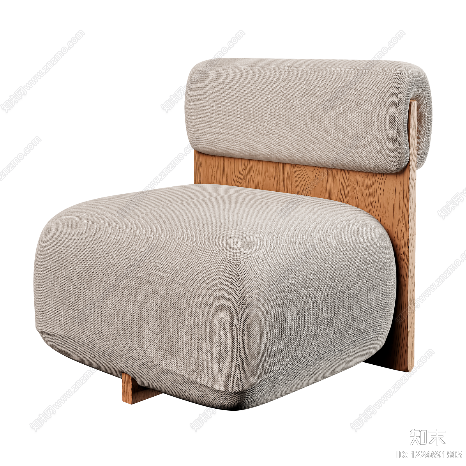 原木风单人沙发3D模型下载【ID:1224691805】