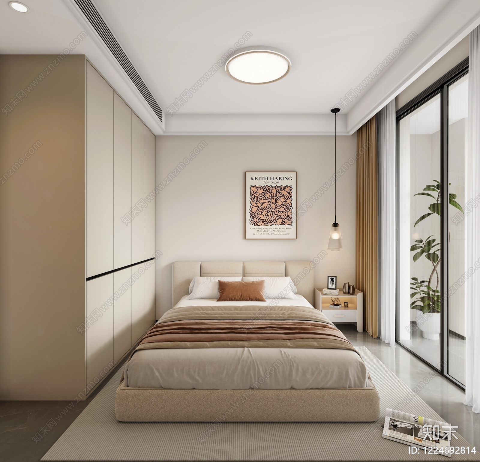 奶油风客餐厅3D模型下载【ID:1224692814】