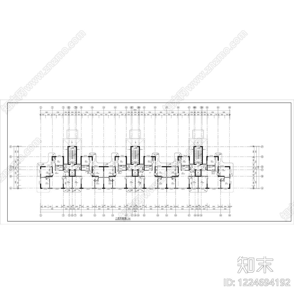 多层住宅cad施工图下载【ID:1224694192】