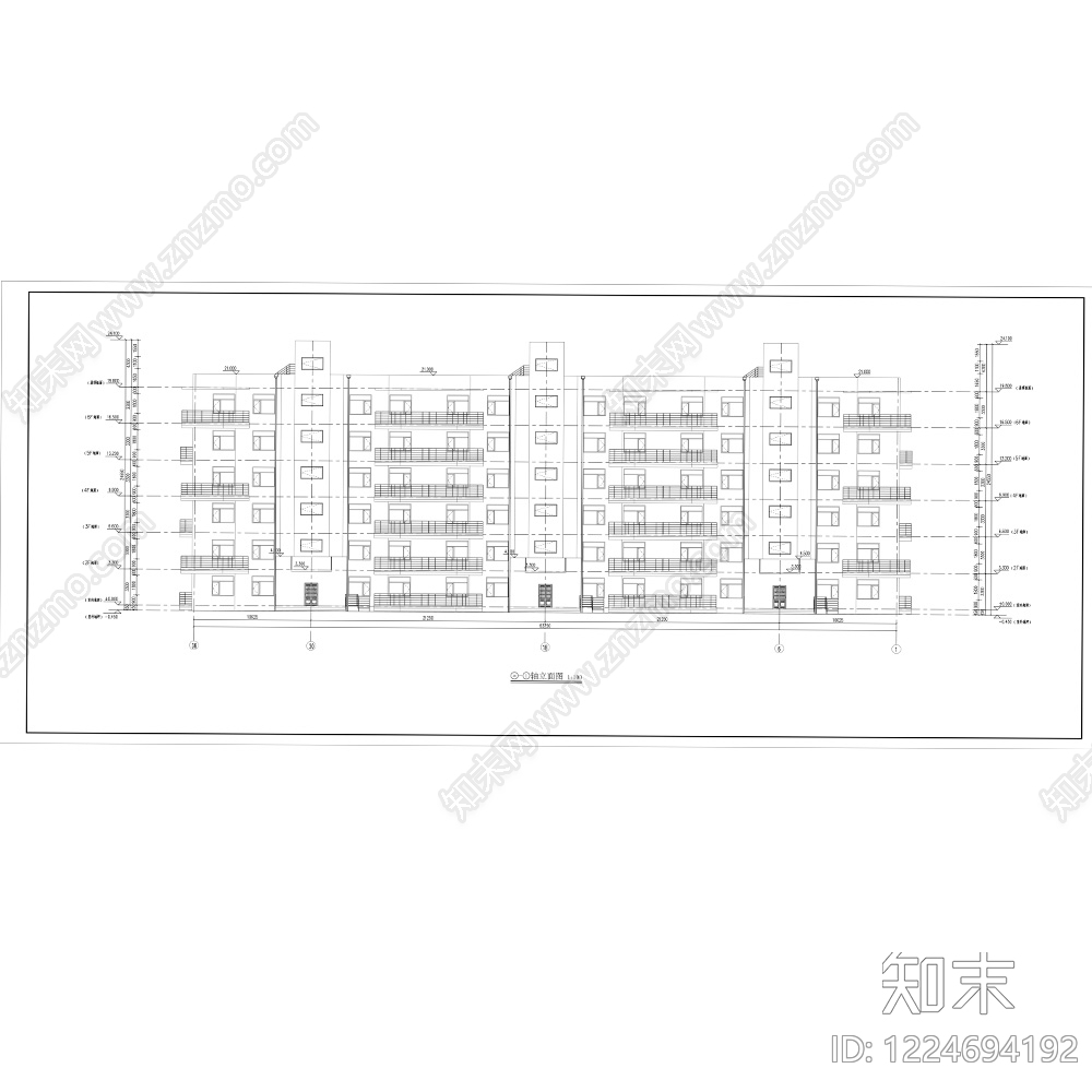 多层住宅cad施工图下载【ID:1224694192】