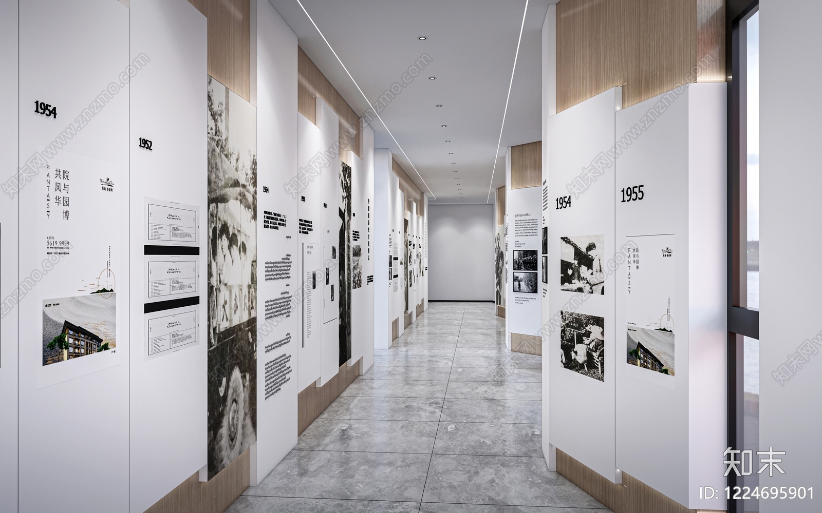 现代简约历史展厅SU模型下载【ID:1224695901】