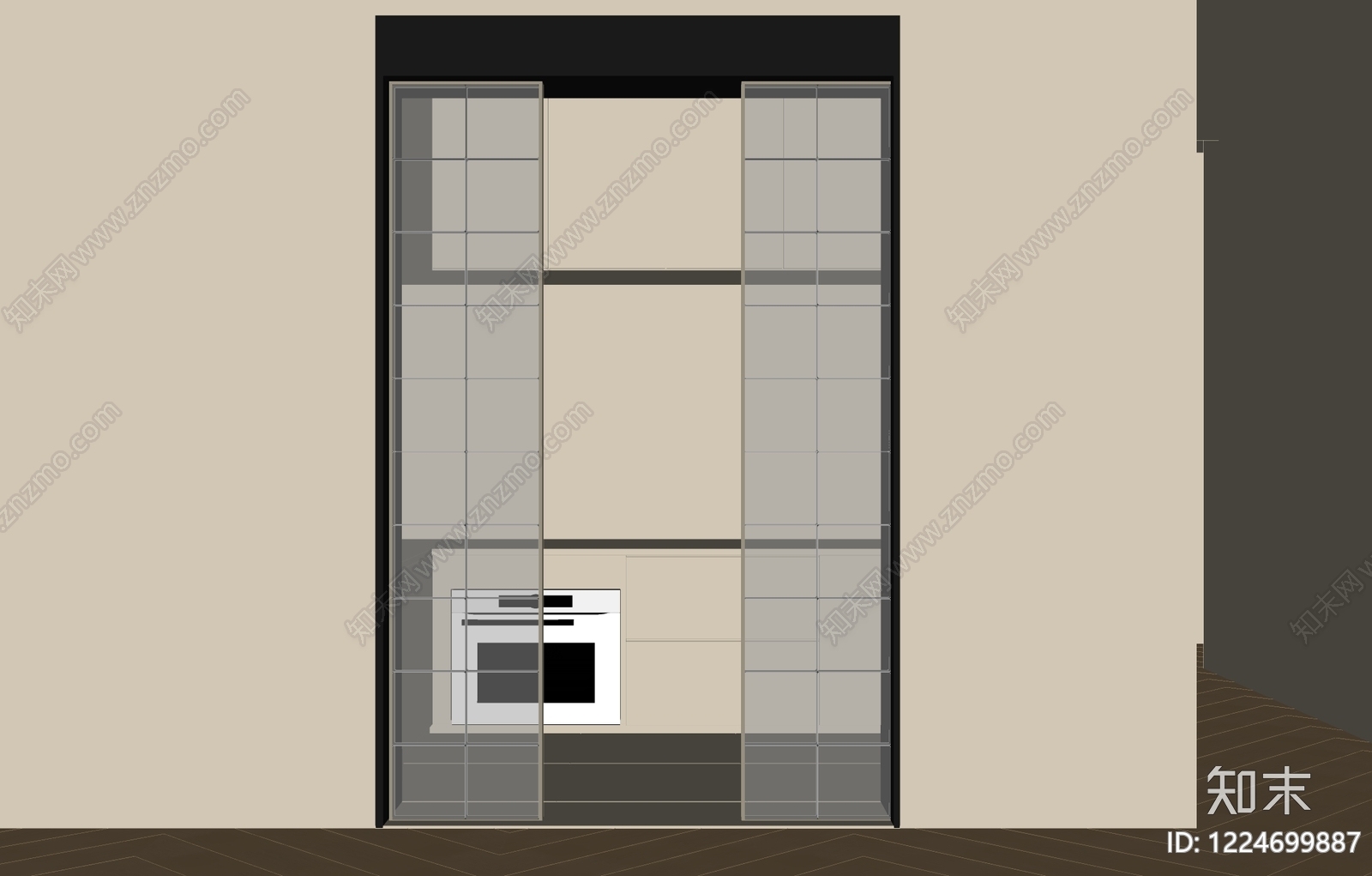 现代简约推拉门SU模型下载【ID:1224699887】