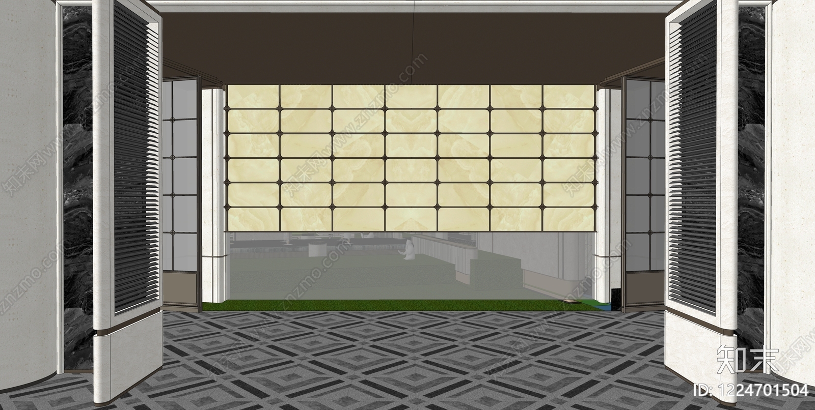 现代小区景观SU模型下载【ID:1224701504】