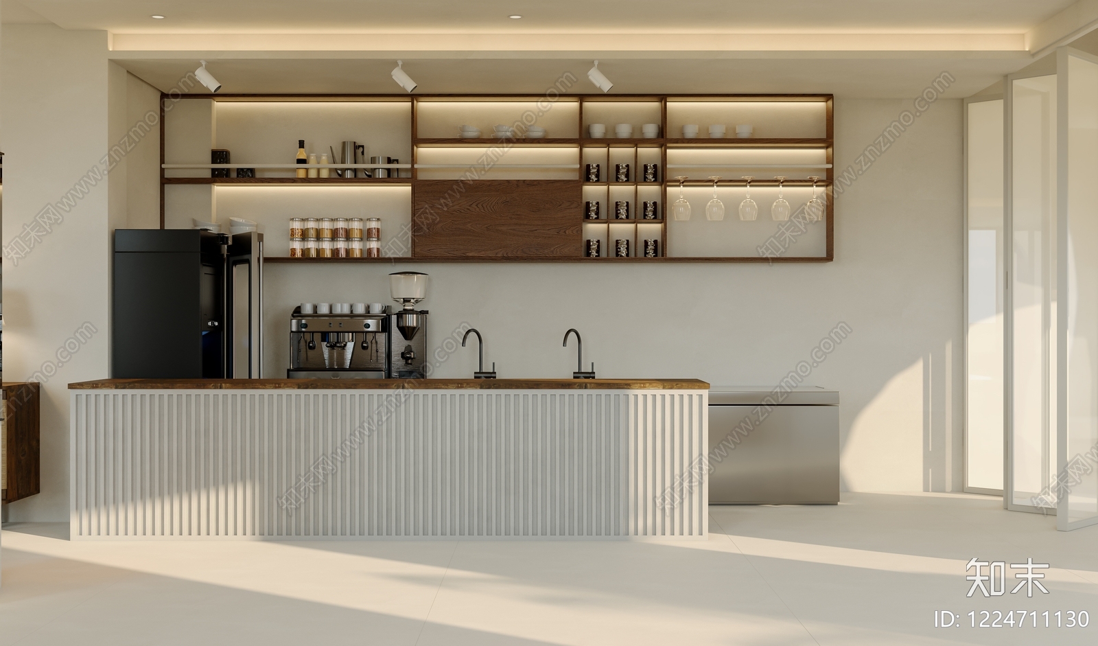 现代简约咖啡厅3D模型下载【ID:1224711130】