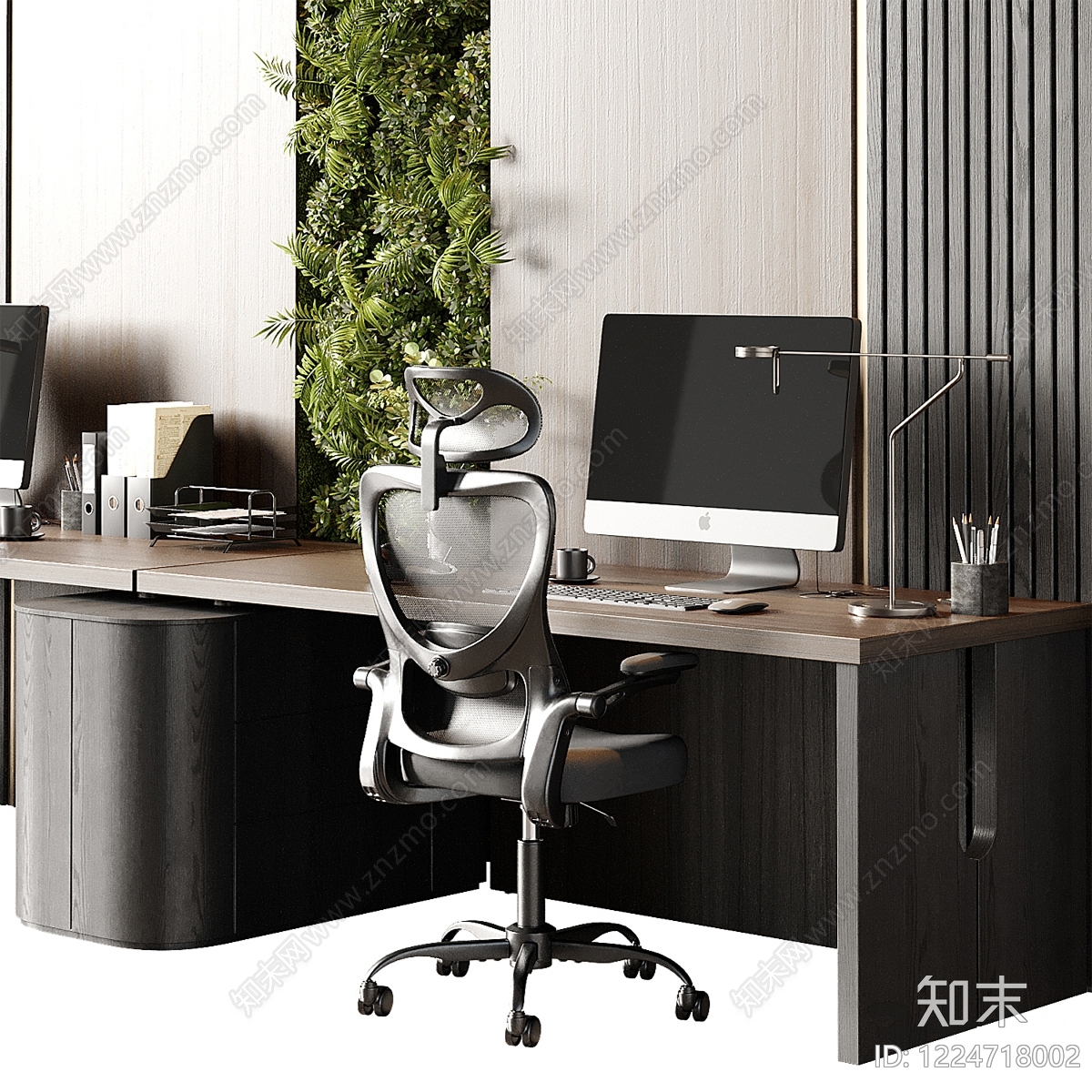 现代简约办公区3D模型下载【ID:1224718002】