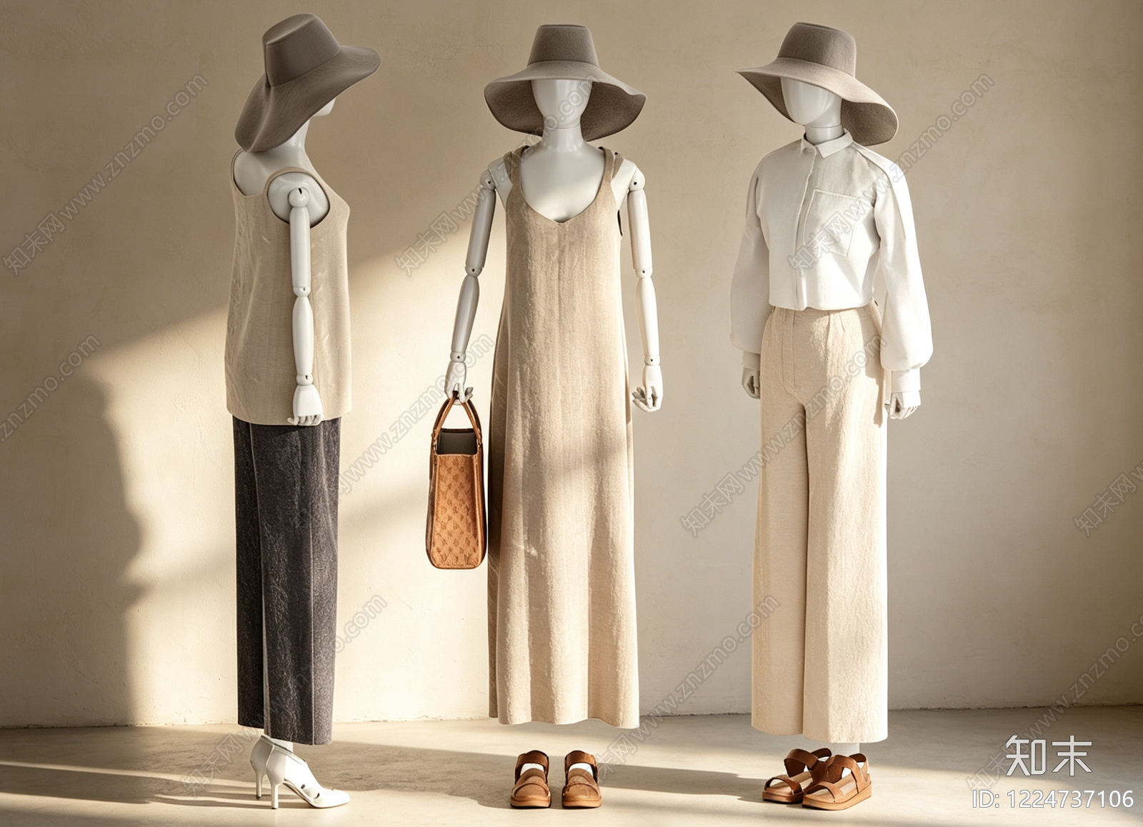 极简服装展厅3D模型渲染效果图