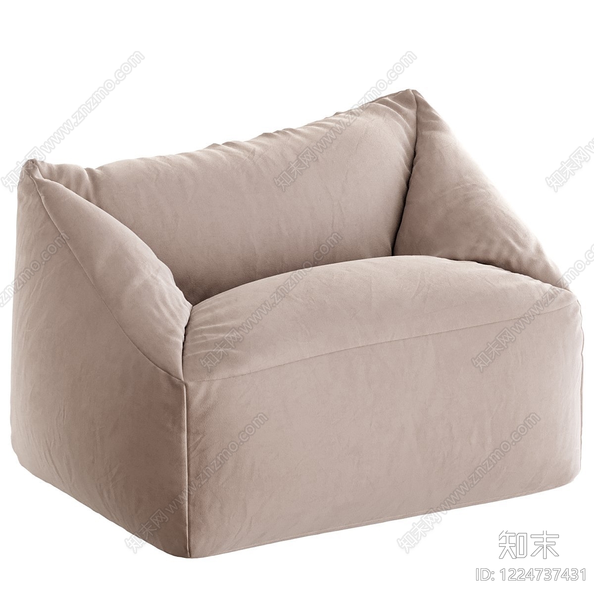 奶油风单人沙发3D模型下载【ID:1224737431】