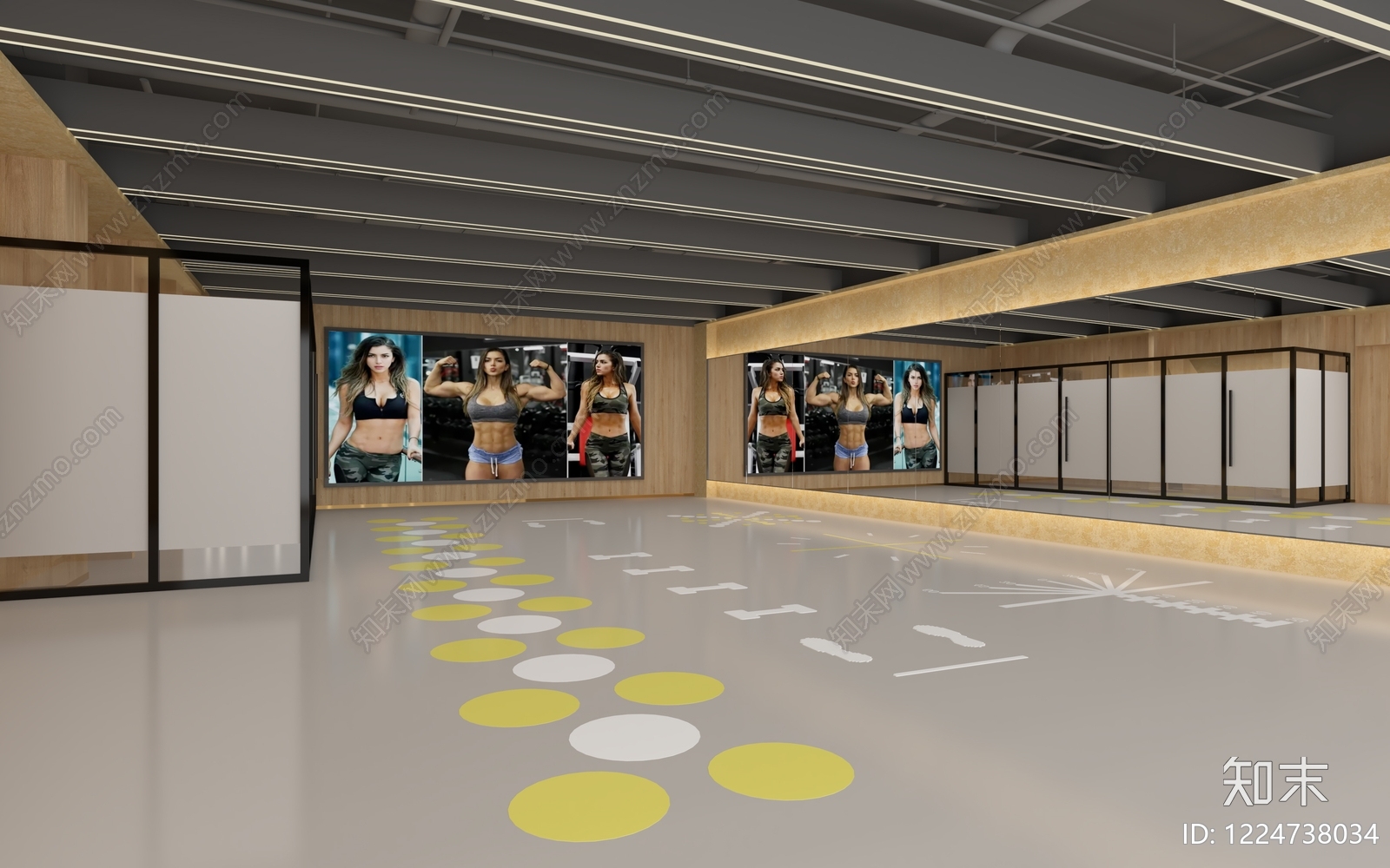 现代健身房3D模型下载【ID:1224738034】