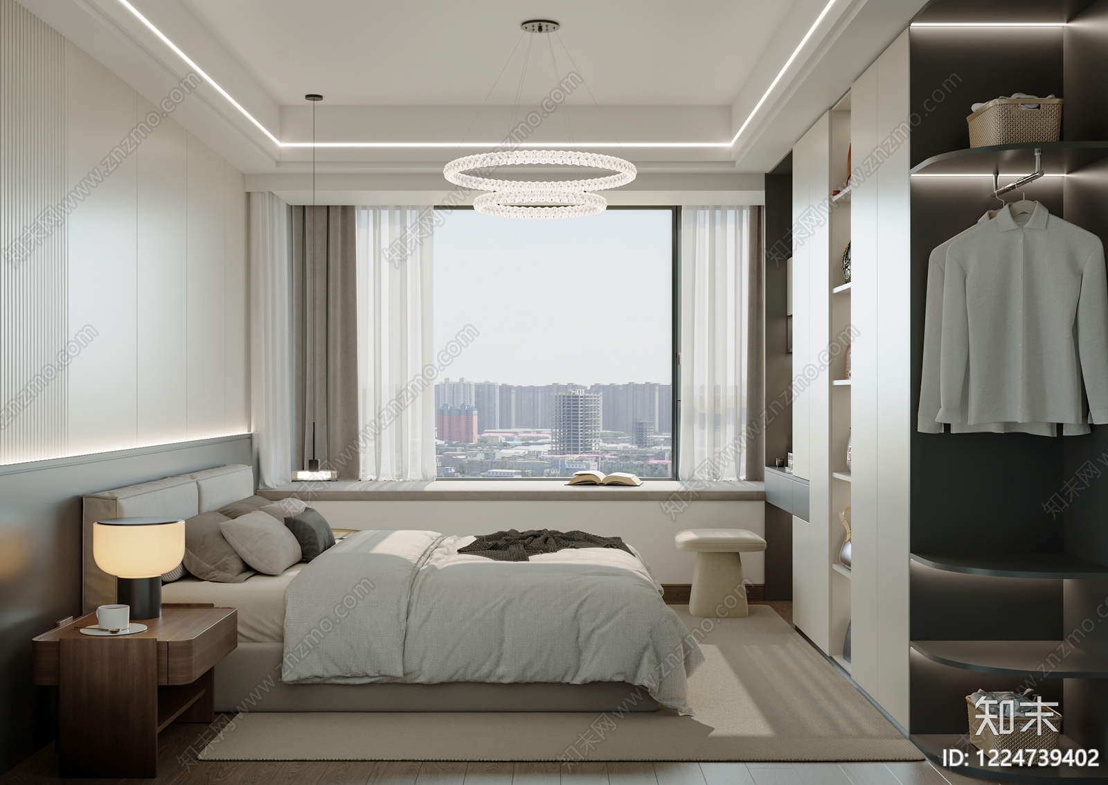 现代简约家居卧室3D模型下载【ID:1224739402】