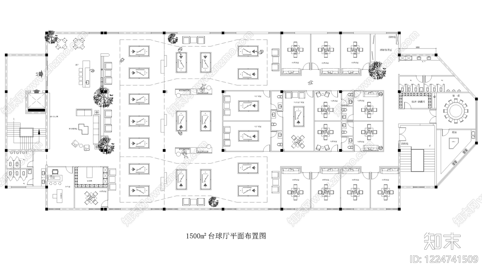 台球厅CAD图纸