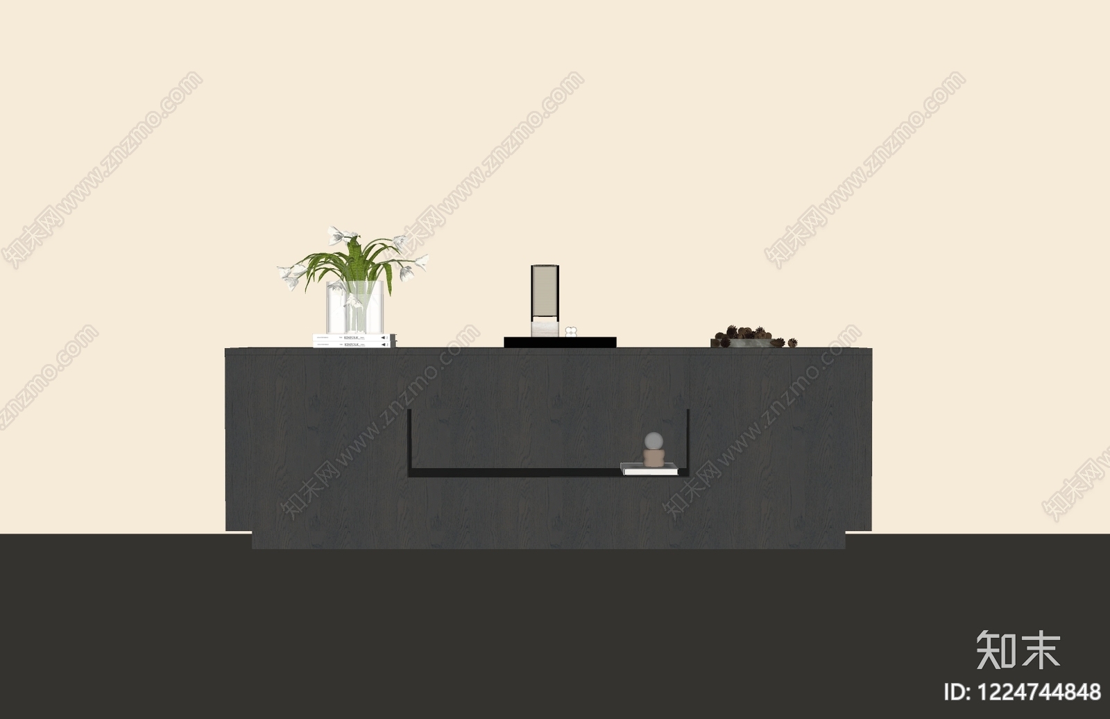 极简电视柜SU模型下载【ID:1224744848】