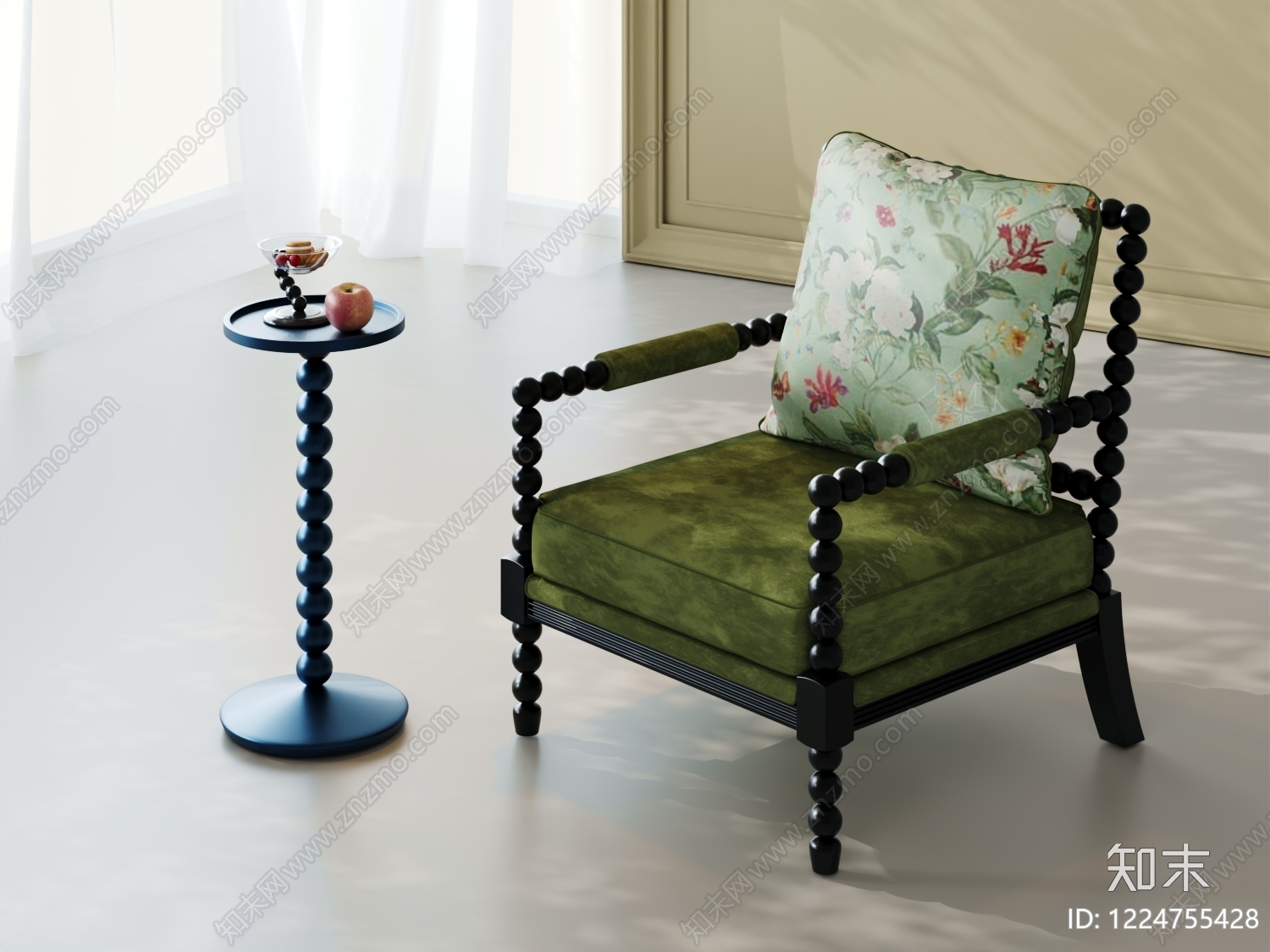 法式休闲桌椅3D模型下载【ID:1224755428】