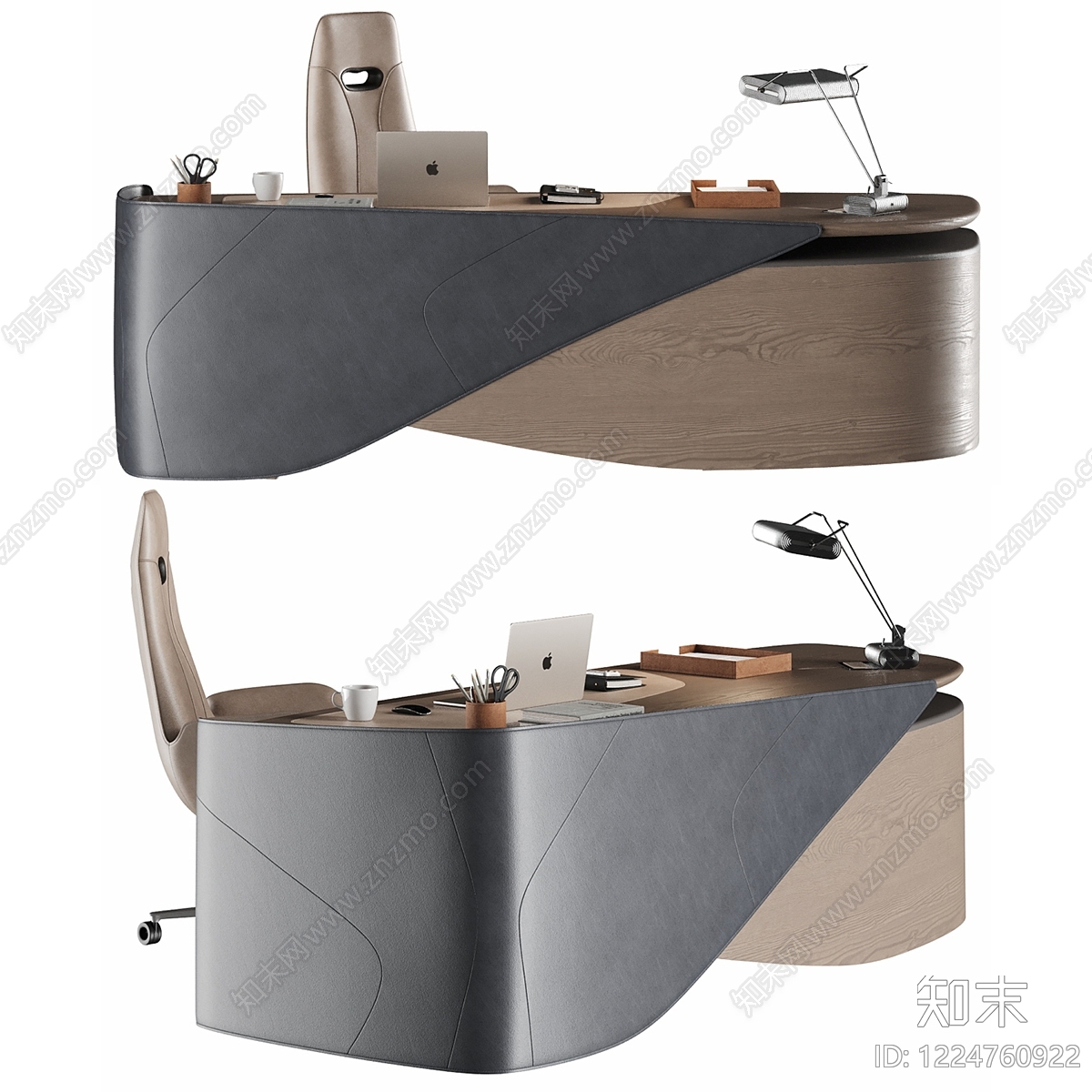 意式极简办公桌椅3D模型下载【ID:1224760922】